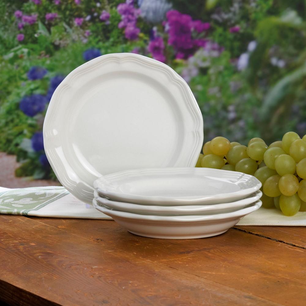 French Countryside® Set of 4 Bread and Butter Plates - Elegant Dinnerware for Rustic Dining, Perfect for Breakfast, Tea Parties & Farmhouse Decor