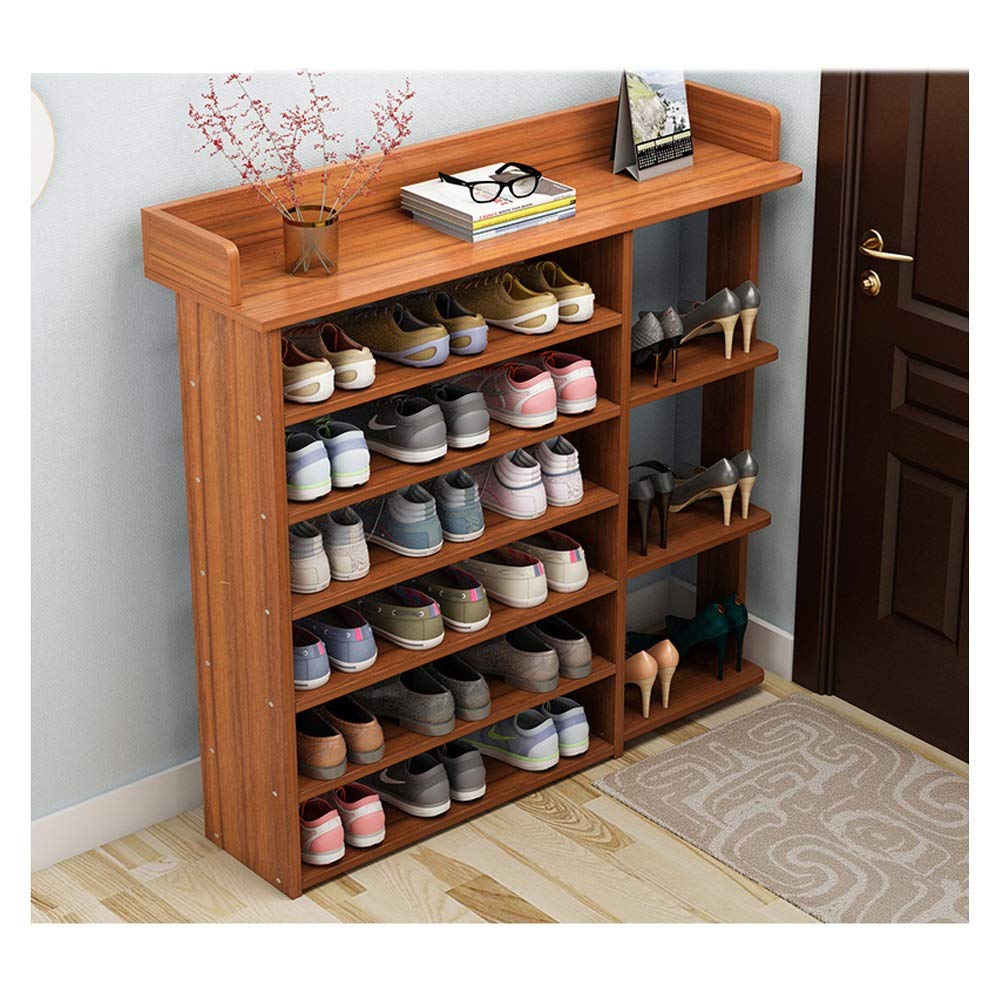 7-Tier Solid Wood Shoe Rack - Narrow Shoe Cabinet for Entryway & Hallway - Multi-Functional Boot Storage Organizer (95cm, Brown) - Perfect for Small Spaces & Apartment Living