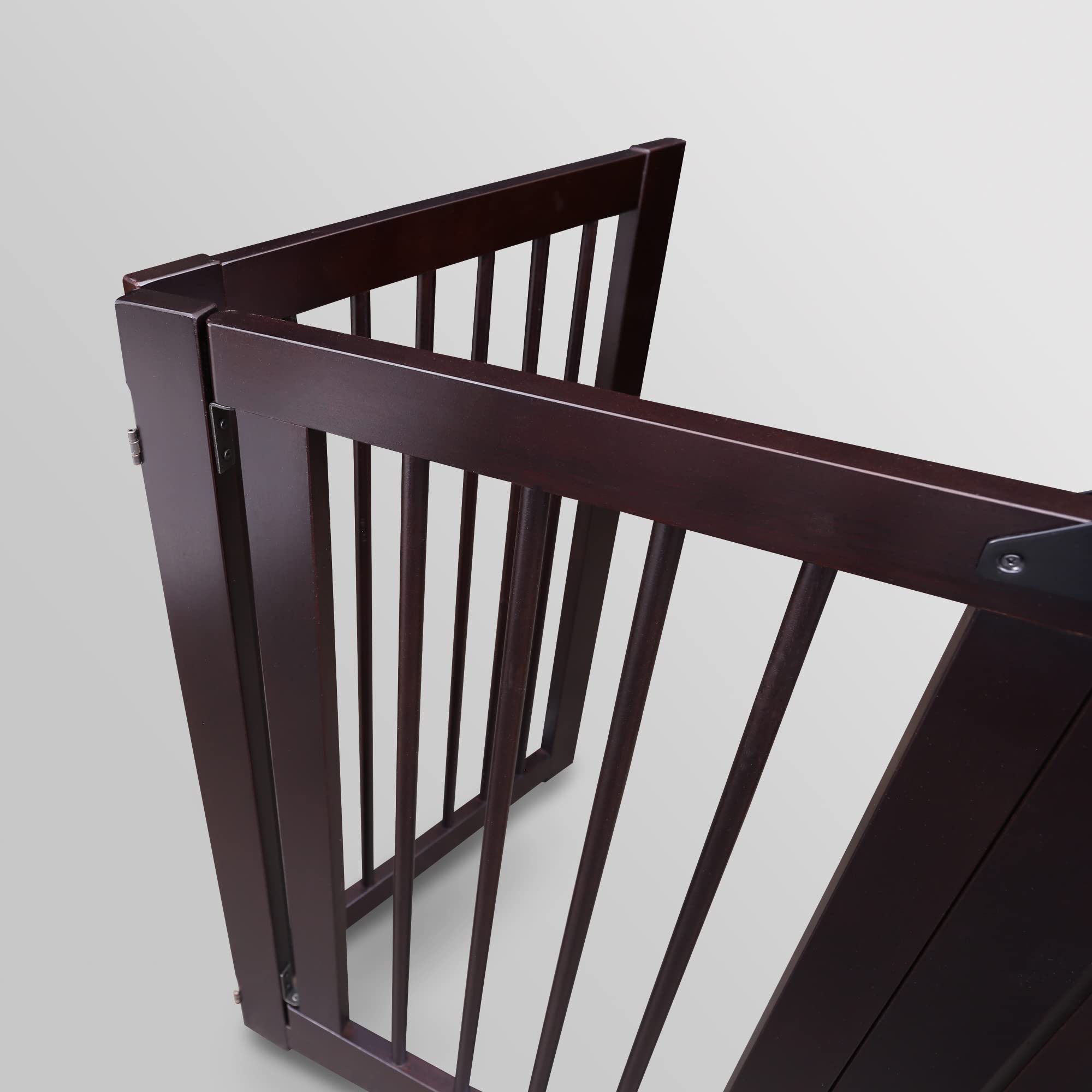 American Trails Freestanding Wooden Pet Gate with Door - Adjustable Baby & Dog Barrier for Doorways, Hallways & Stairs - Safe Indoor/Outdoor Use for Puppies & Toddlers
