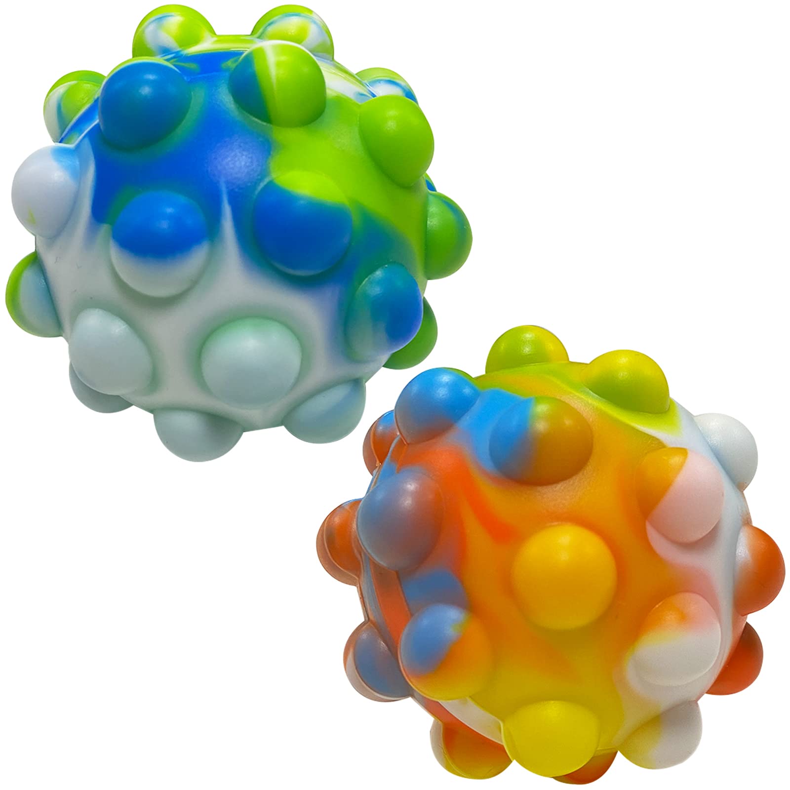 Gytera 3D Push Pop Fidget Stress Ball Toys - 2 Pack Sensory Bubble Popper for Hand Exercise, Anxiety Relief & Focus - Perfect Valentine's Day Gifts for Kids & Adults | Great for Office Stress Relief, Classroom Focus & Autism Sensory Therapy