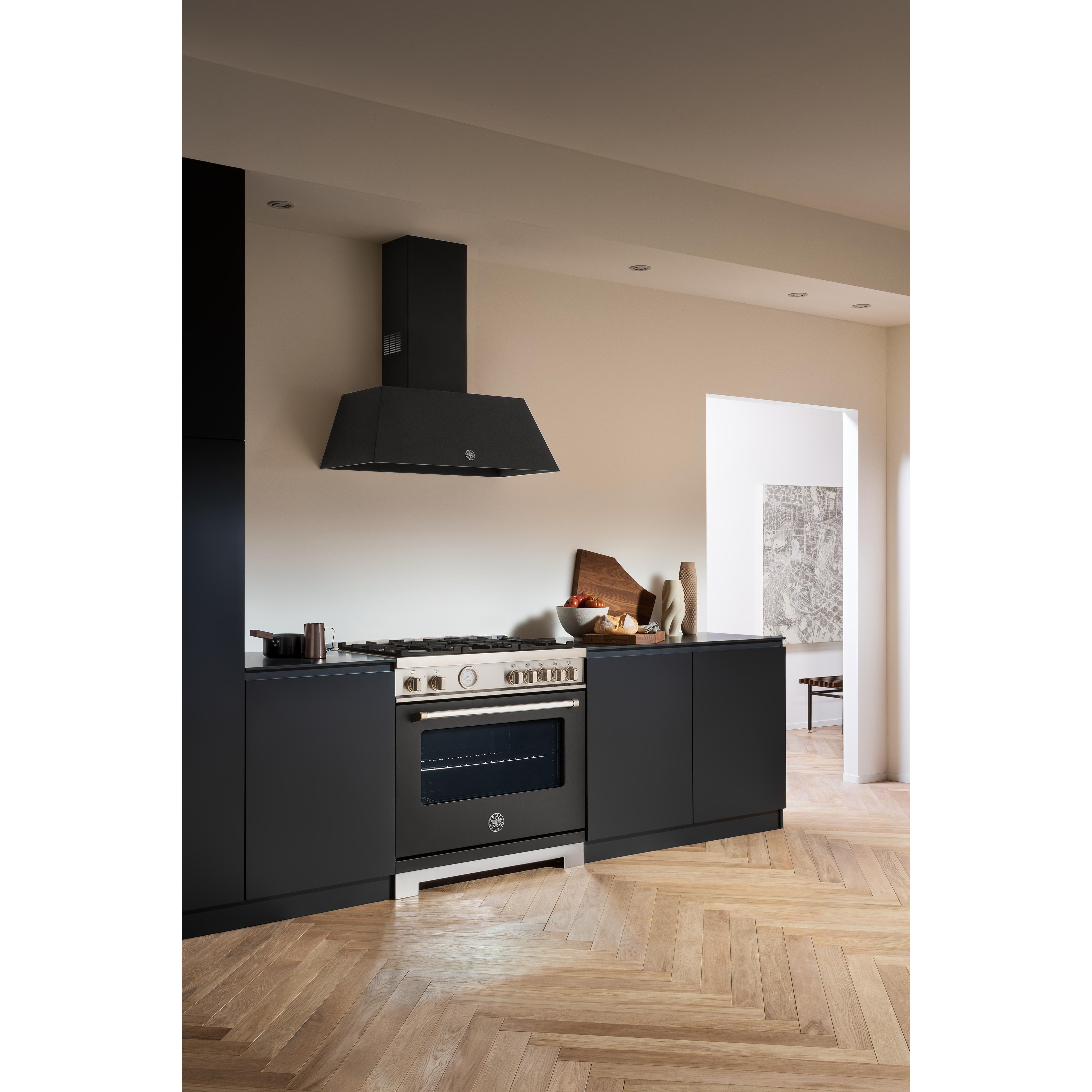 Bertazzoni 36 Inch Freestanding Gas Range MAS365GASNEV - Professional Stainless Steel Gas Stove with 5 Sealed Burners & Convection Oven - Perfect for Home Chefs & Modern Kitchens