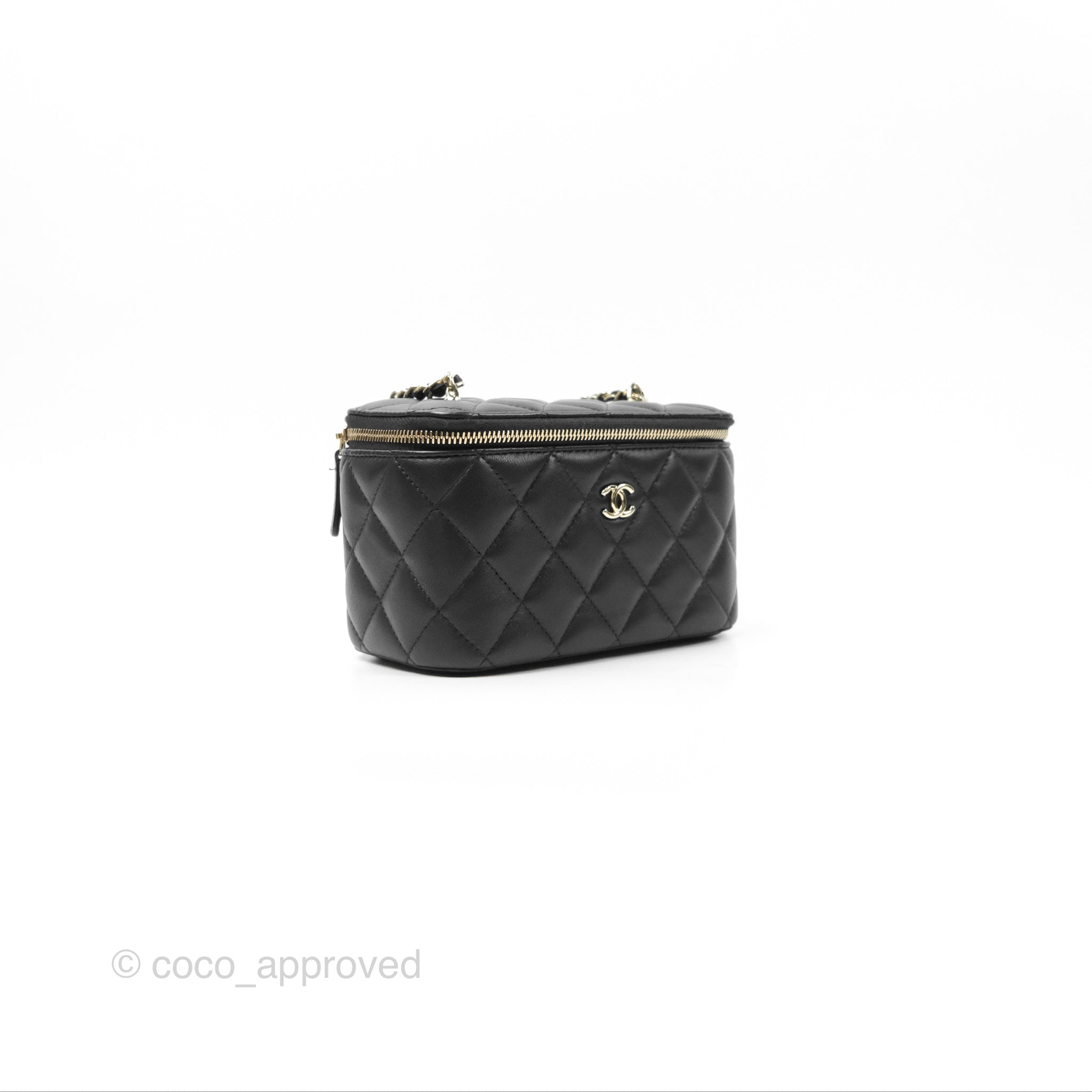 Chanel Ball Crush Vanity Bag with Chain - Black Lambskin Leather & Gold Hardware - Luxury Crossbody Clutch for Evening Parties & Special Occasions