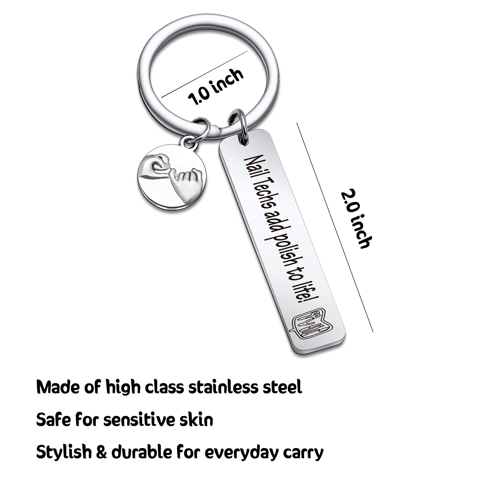 RSZOTW Nail Technician Keychain - Stylish Cosmetology Jewelry Gift for Manicurists, Nail Stylists & Beauty Professionals - Perfect Thank You Gift for Nail Techs - Great for Salons, Spas & Cosmetology Graduation Gifts