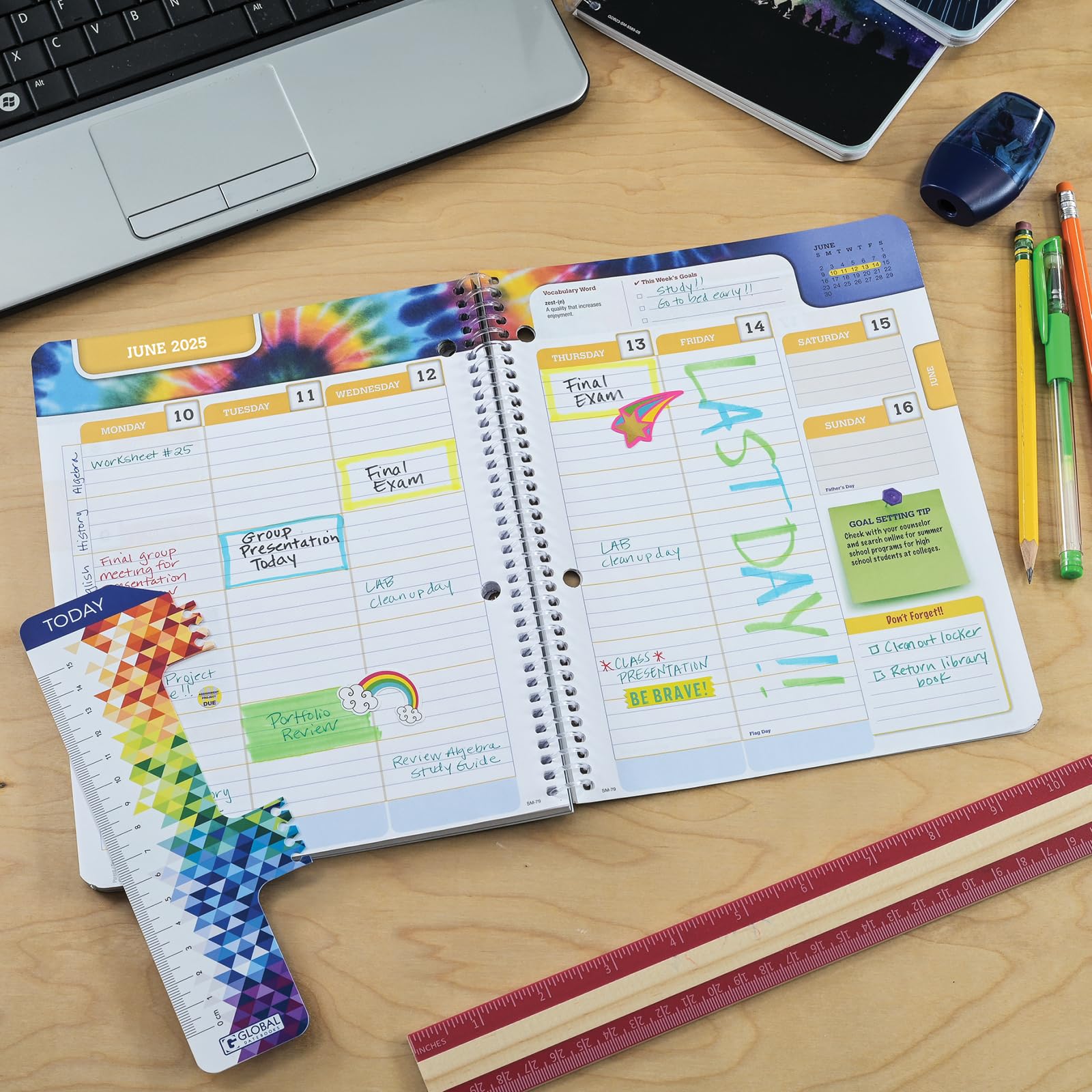 2024-2025 Academic Planner for Middle & High School Students - Dated School Organizer with Ruler, Bookmark & Stickers (7