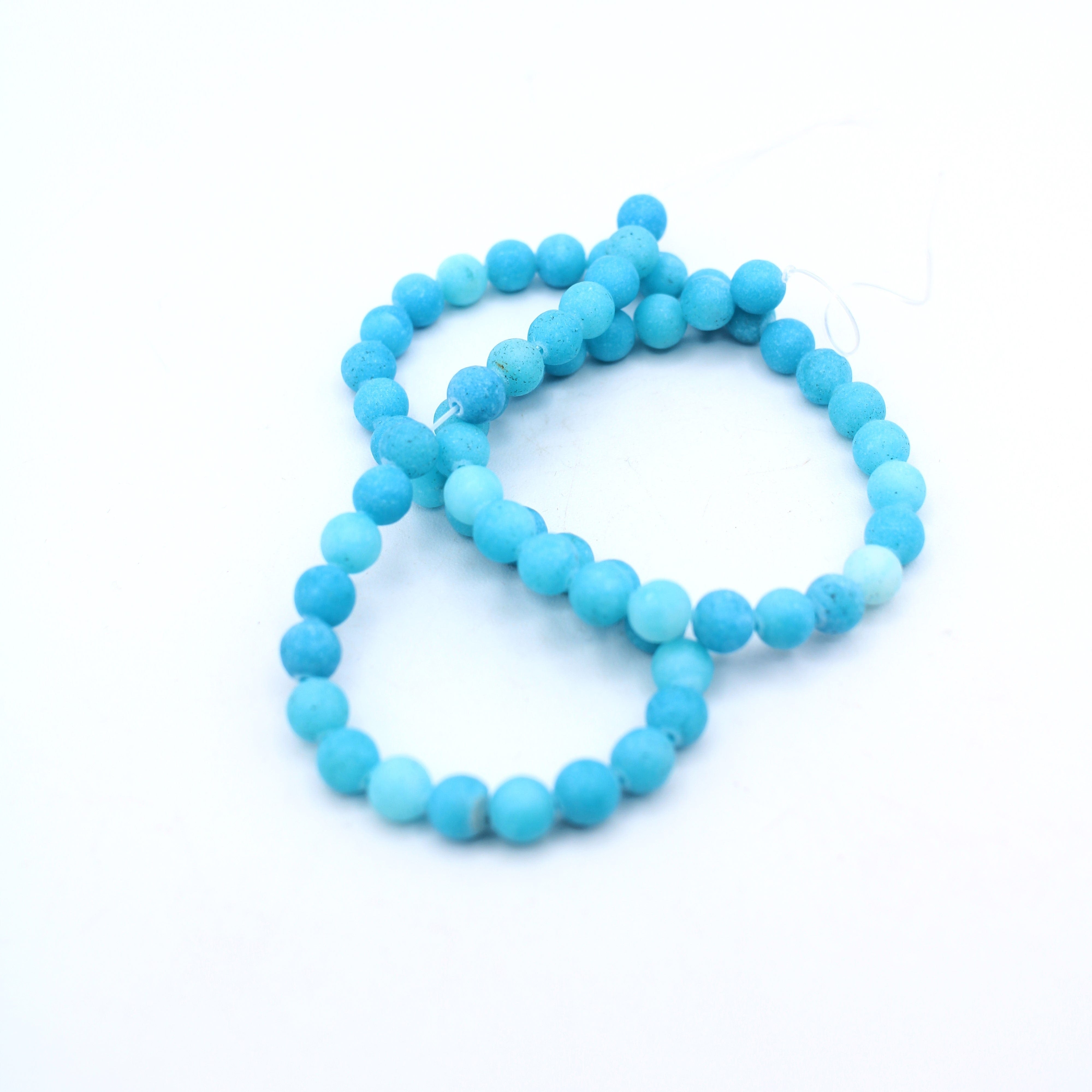 Natural Blue Dyed Quartz Bead Strand - 15 Inch DIY Jewelry Making Supplies for Necklaces, Bracelets & Home Decor