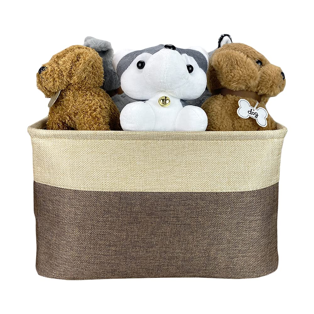 Personalized Foldable Storage Basket with Cute Shih Tzu Design - Collapsible Fabric Pet Toy Organizer Bin with Handles for Home, Closet & Shelf Organization - Durable Brown & White Storage Cube - Perfect for Pet Toy Storage, Kids' Room & Bedroom Organization