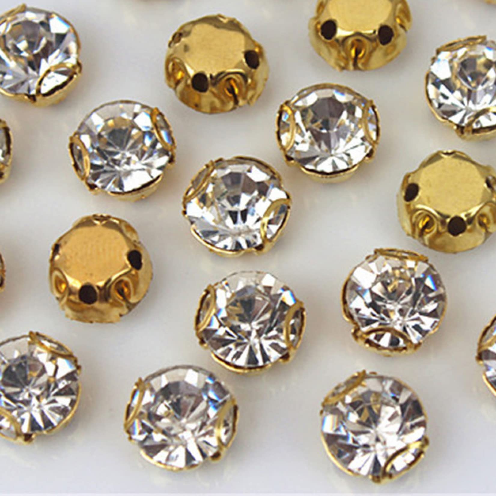 30pcs DIY Mixed Shape Clear Glass Sew-on Claw Rhinestones for Wedding Dresses, Costumes & DIY Crafts - Perfect for Bridal Accessories, Cosplay and Jewelry Making