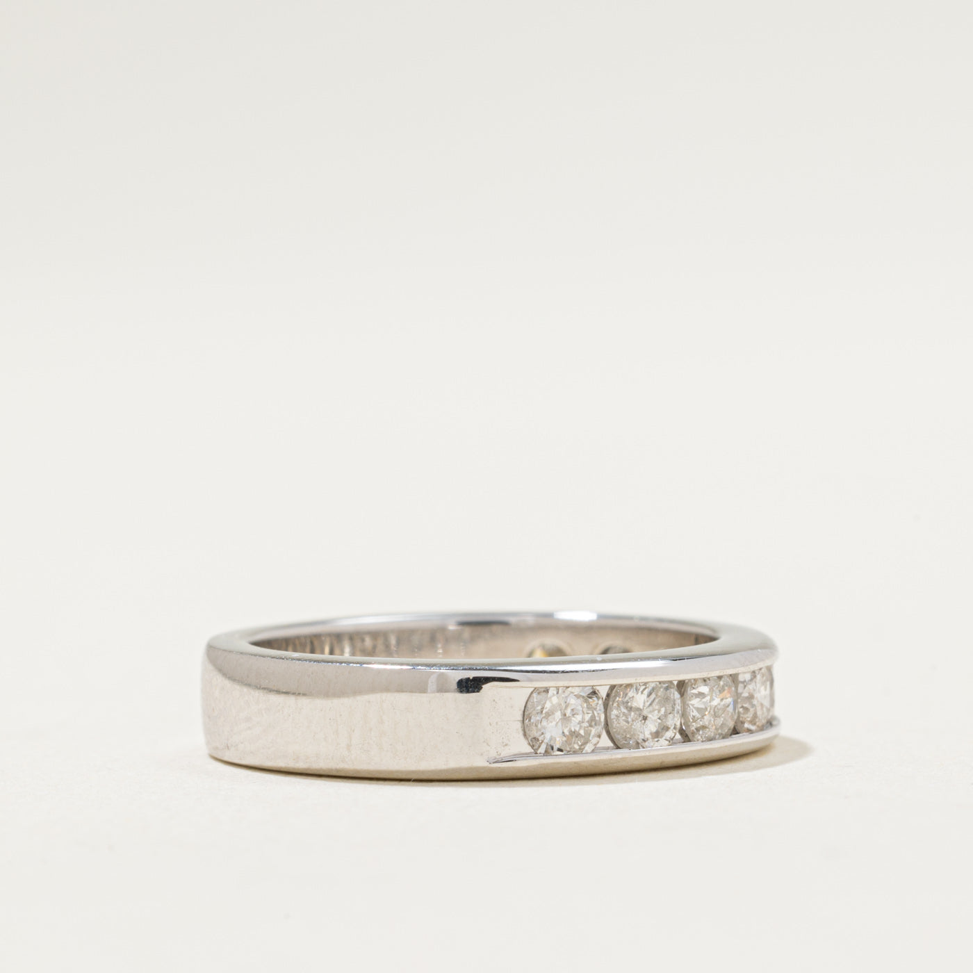 Channel Set Diamond Semi Eternity Band Ring - 0.90 Carat Total Weight (CTW) - Size 6 - Perfect for Anniversary Gifts, Wedding Bands & Special Occasions