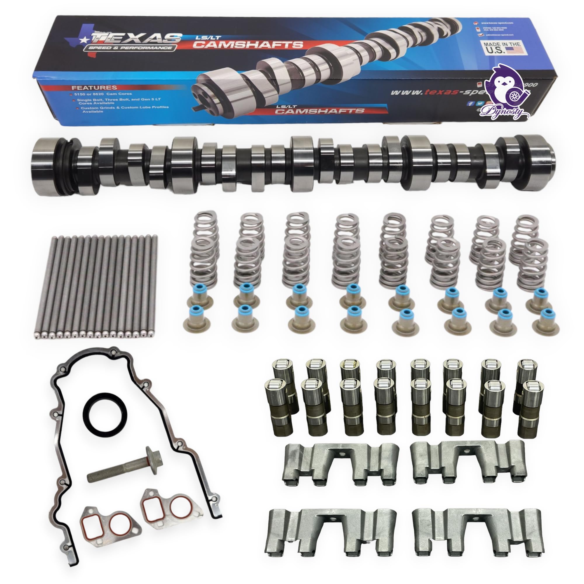 TSP Chopacabra Cam Kit with Springs, Pushrods, Texas Speed Lifters, Trays & Install Kit for LS 4.8L 5.3L 6.0L Engines - High Performance Upgrade for Chevy, GMC Trucks & Muscle Cars