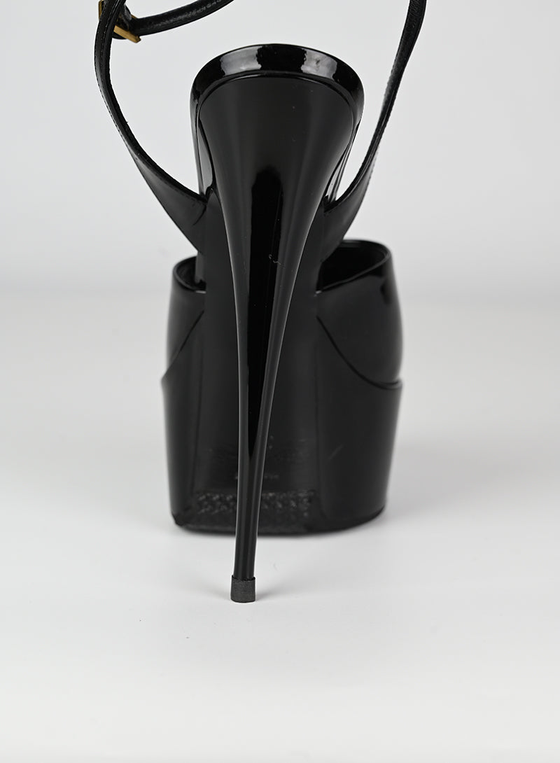 Saint Laurent Black Platform Sandals Size 37.5 - Luxury High Heel Sandals for Women, Perfect for Parties & Evening Events