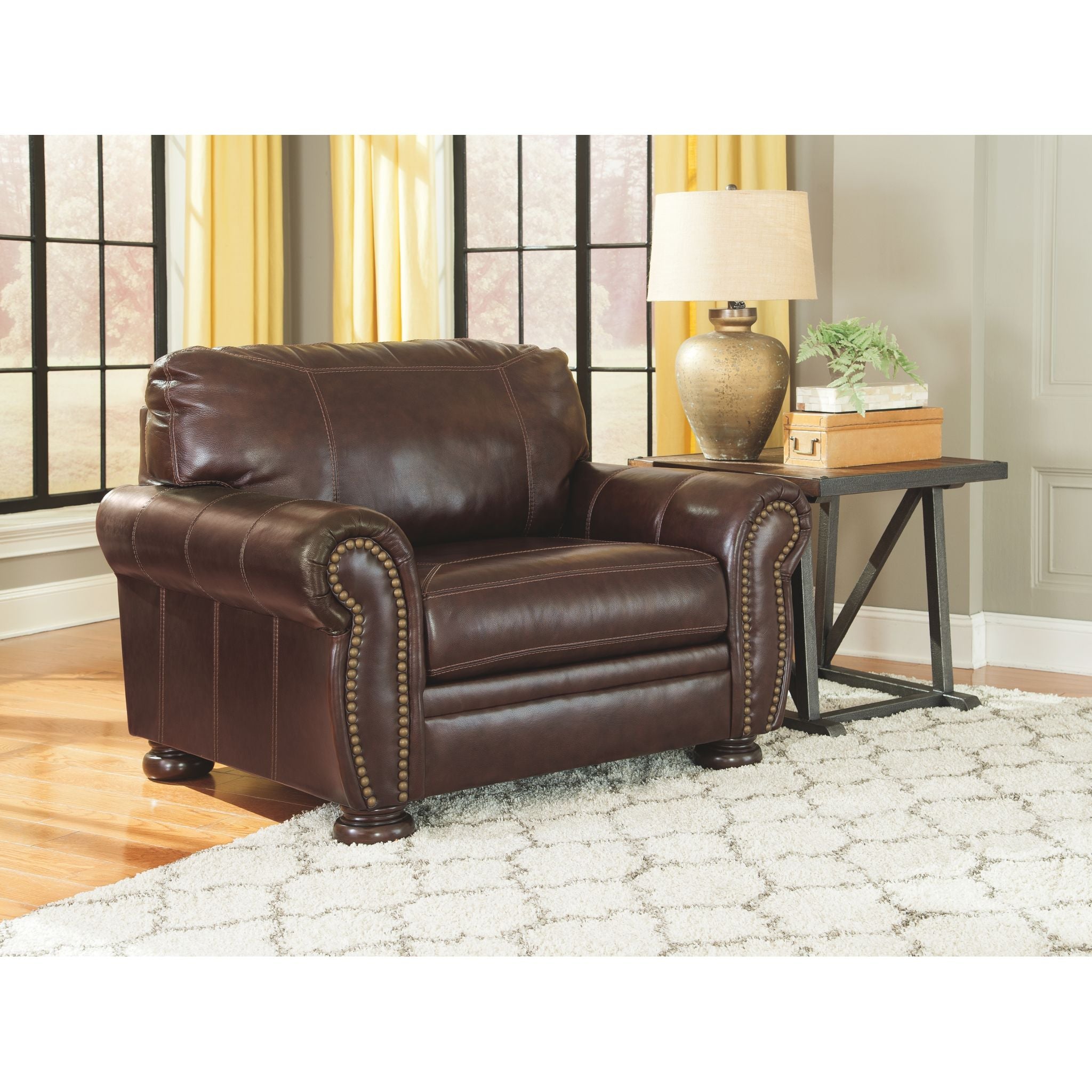 Banner Chair and a Half Coffee - Oversized Comfortable Lounge Chair for Living Room, Bedroom, or Reading Nook - Perfect for Relaxing with Coffee