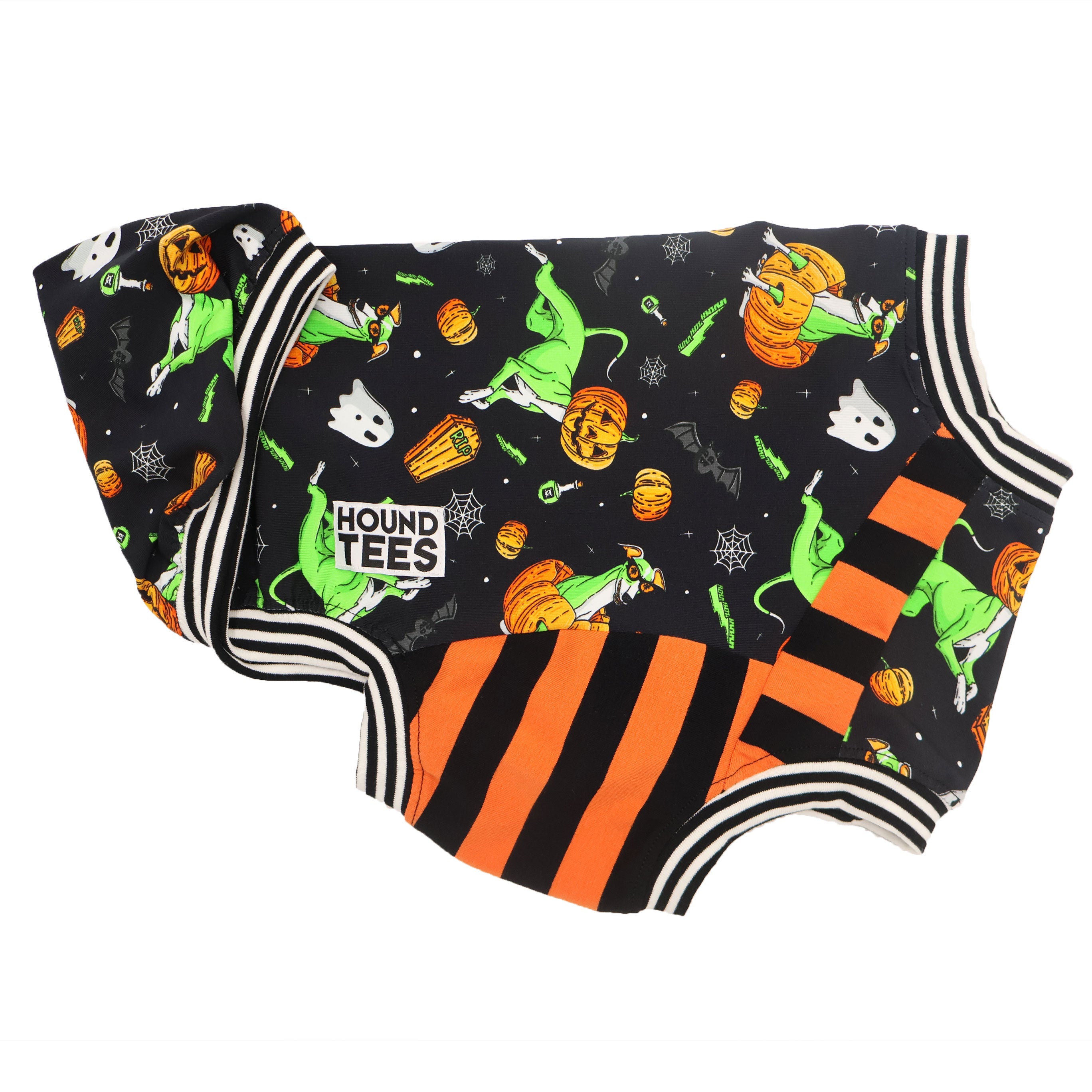 Pumpkin Head Whippet Sleeveless Hound T-Shirt - Cute Dog Lover Apparel for Casual Wear & Halloween Costumes