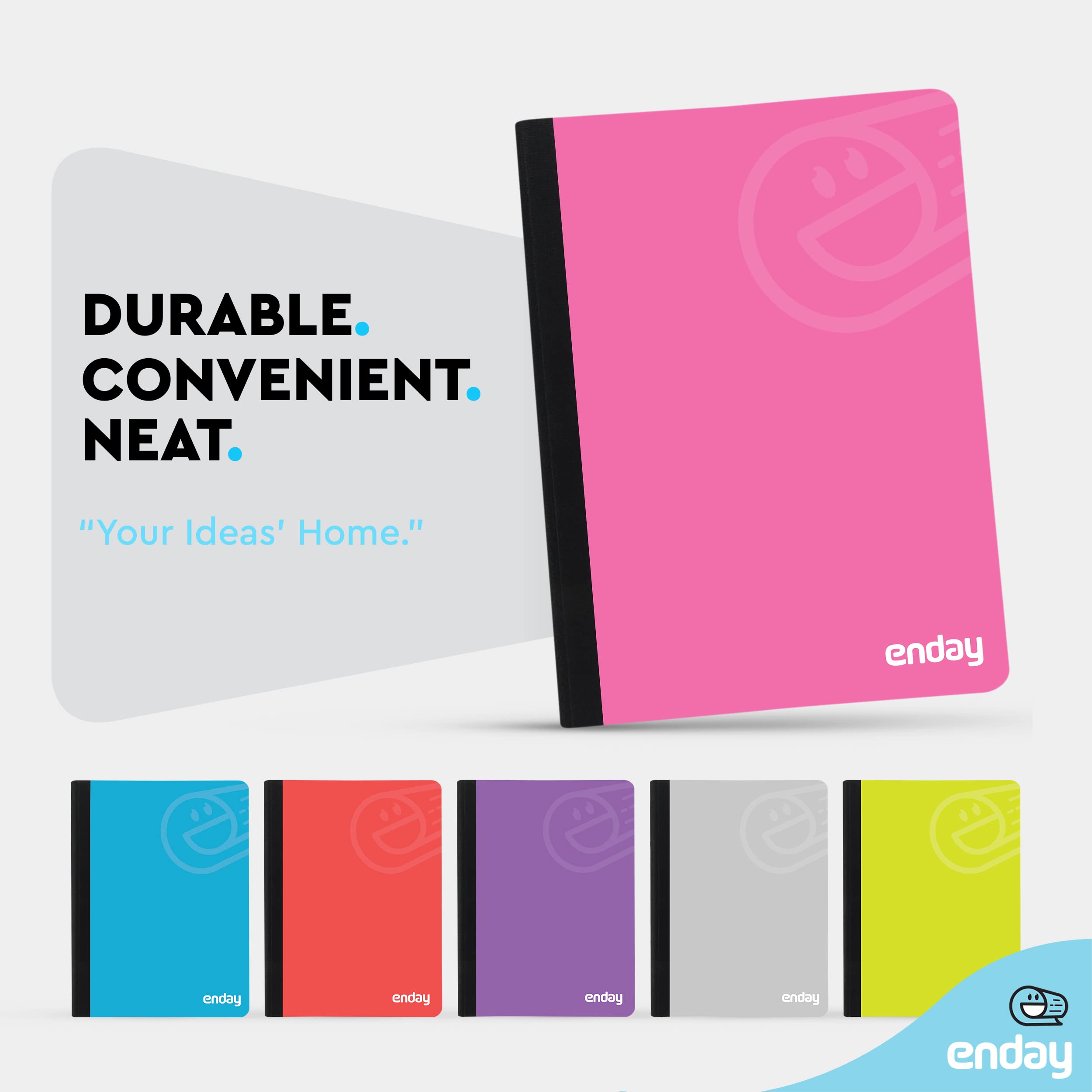 Premium Pink Hard Cover Composition Notebooks - Wide Ruled Paper, 100 Sheets (96 Pack Bulk) - Durable Lined Writing Journals for School, Office & Note Taking - by Enday