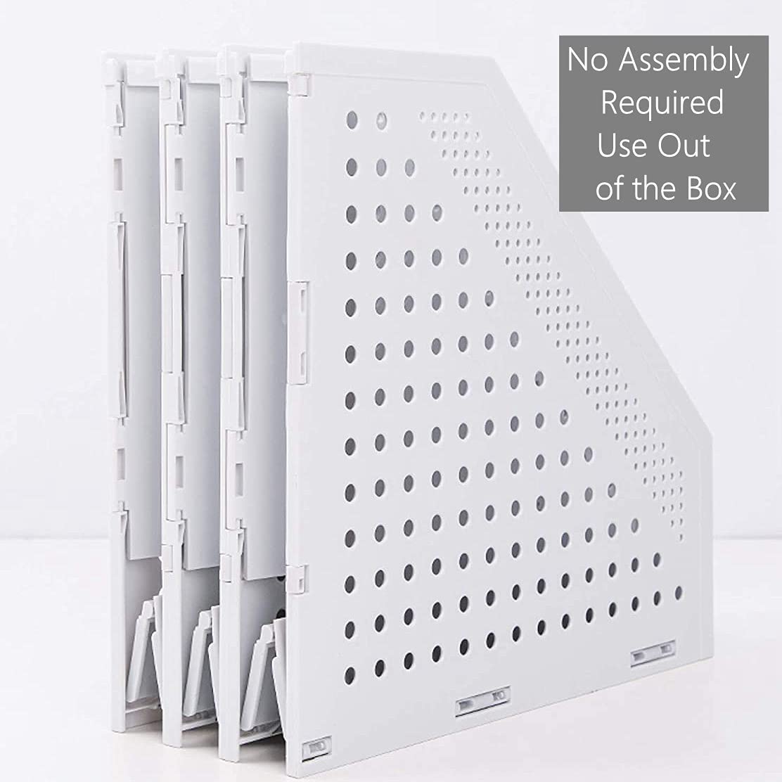 A4 Paper File Organizer - 3-Pack White Magazine Holders for Office Desk Document Storage | Perfect for Home, Office & School Organization