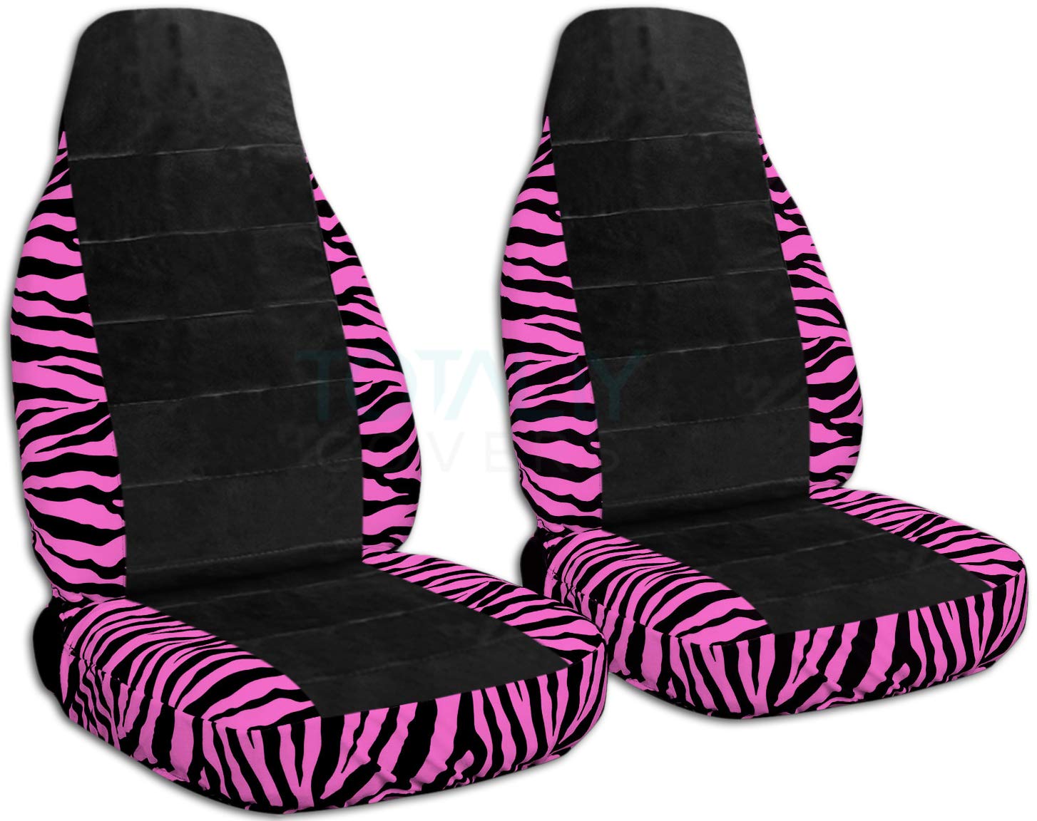 Pink Zebra Print Car Seat Covers - Universal Fit for Cars, Trucks, Vans, RVs & SUVs (30 Animal Patterns) - Waterproof & Pet-Friendly for Road Trips & Daily Commutes