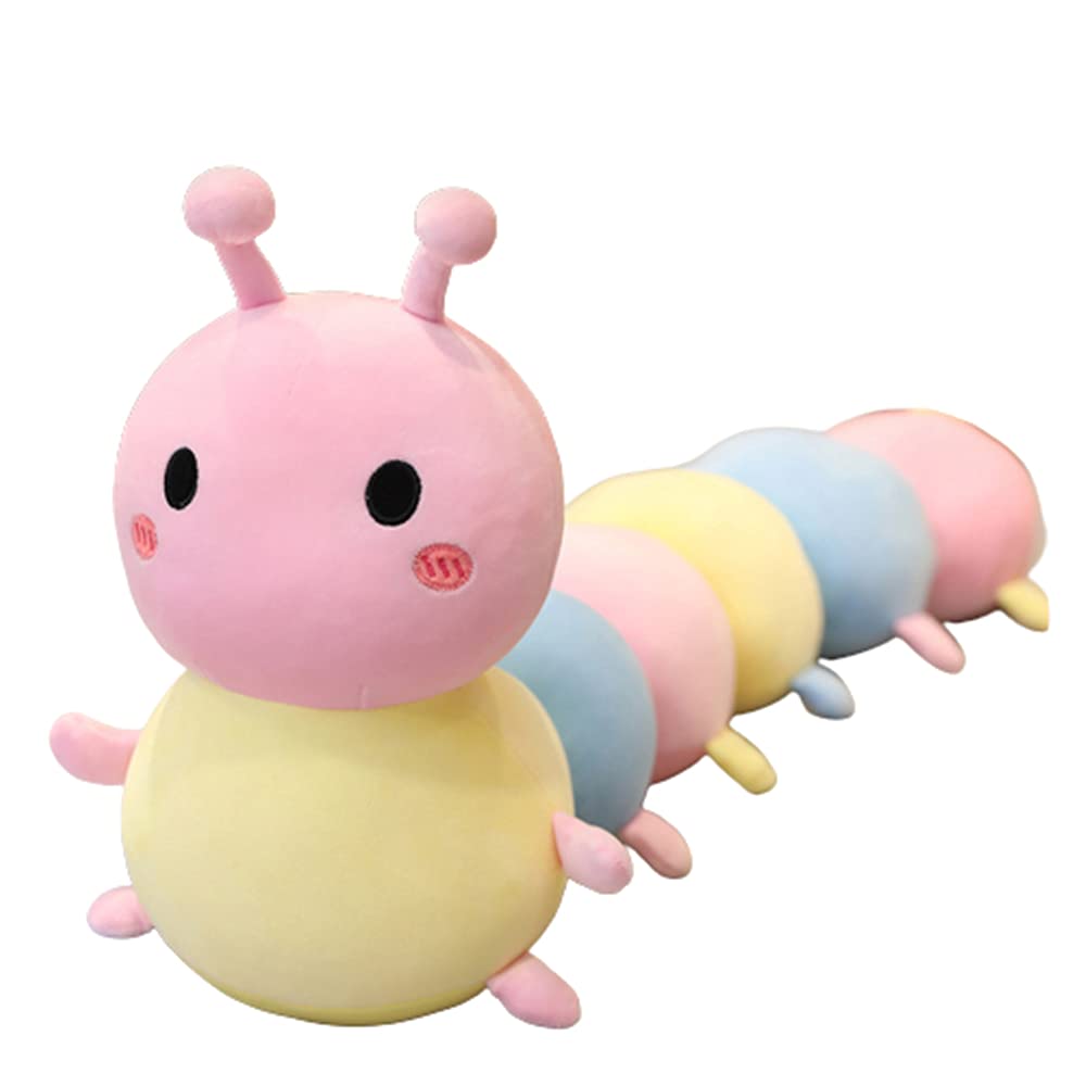 XINGQUAN 59-inch Giant Plush Caterpillar Stuffed Animal - Soft Hugging Pillow Toy for Kids, Boys & Girls (Pink) | Perfect Birthday Gift, Nursery Decor & Cuddly Companion for Bedtime