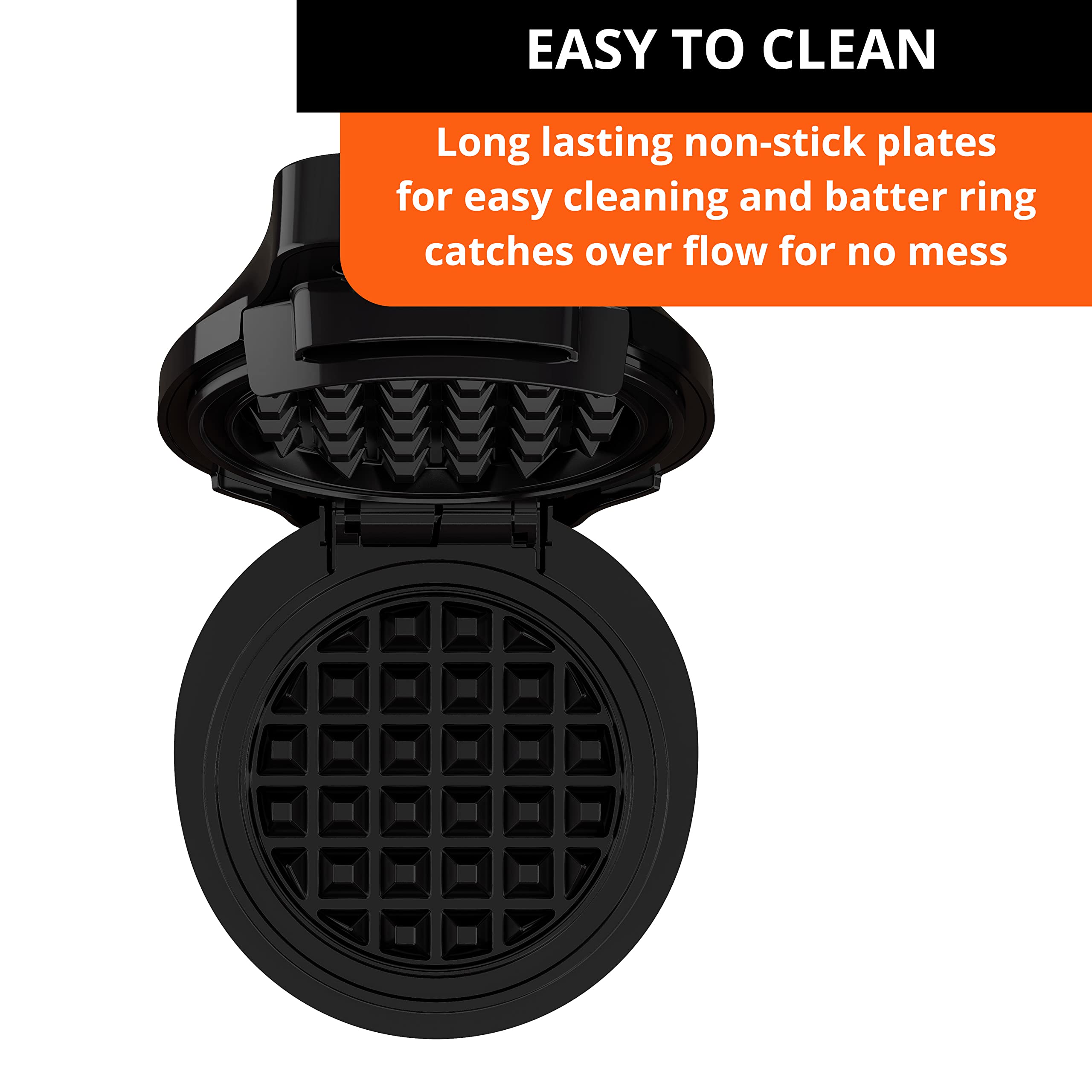 KRUPS Simply Round Waffle Maker - 4 Inch Non-Stick Belgian Waffle Iron for Perfect Homemade Breakfast, Brunch & Desserts | Compact Countertop Appliance for Family, Kids & Parties