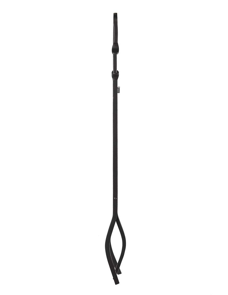Shepherd's Hook Fireplace Tongs - Heavy Duty Single Fireplace Tool for Wood Burning Stove, Fire Pit & BBQ Grill Accessories - Perfect for Log Grabber, Camping & Outdoor Cooking