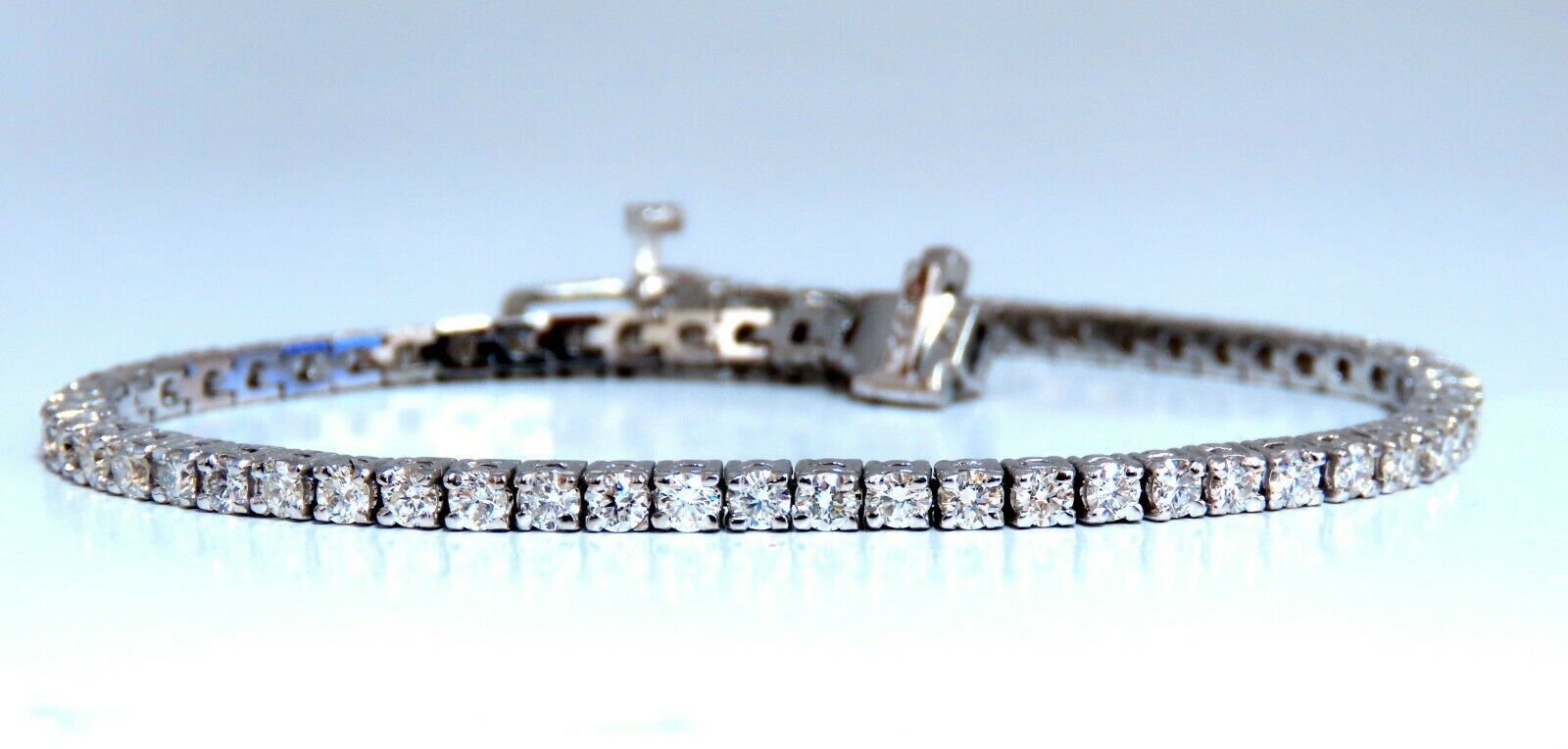 3.30 Carat Natural Round Diamond Tennis Bracelet in 14K White Gold - Elegant Jewelry Gift for Women, Anniversary & Special Occasions