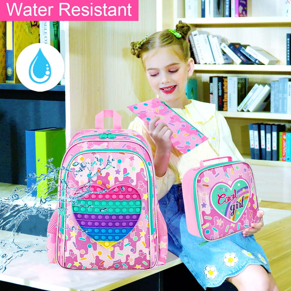 WZLVO Unicorn Mermaid Backpack for Girls - Cute Kids School Bookbag with Lunch Box for Preschool, Kindergarten & Elementary Students | Perfect for School, Travel & Daily Use