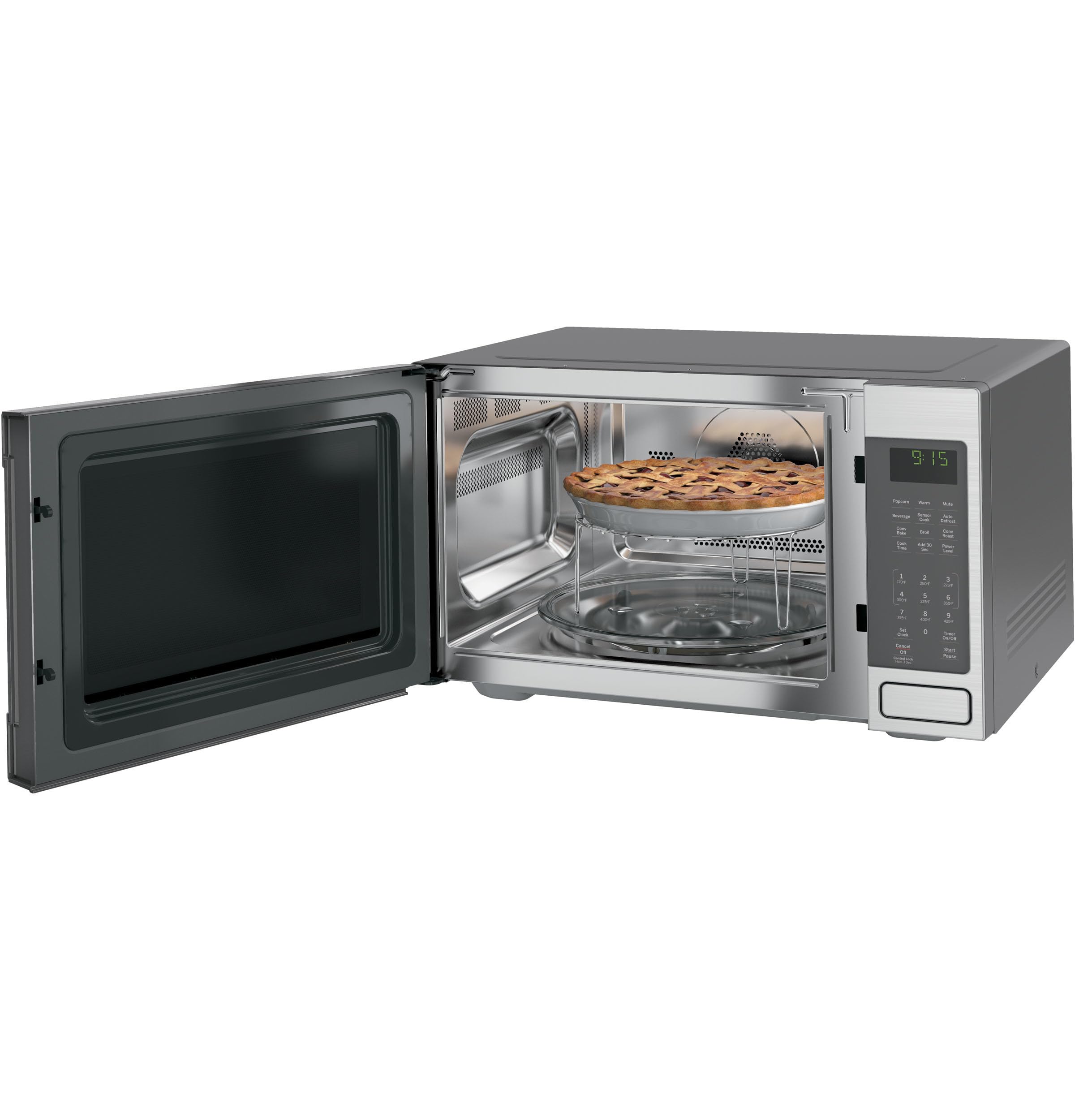 GE Profile PEB9159SJSS 22-Inch Stainless Steel Countertop Microwave Oven with Convection - 1.5 cu.ft Capacity | Perfect for Small Kitchens, Dorms & Office Break Rooms