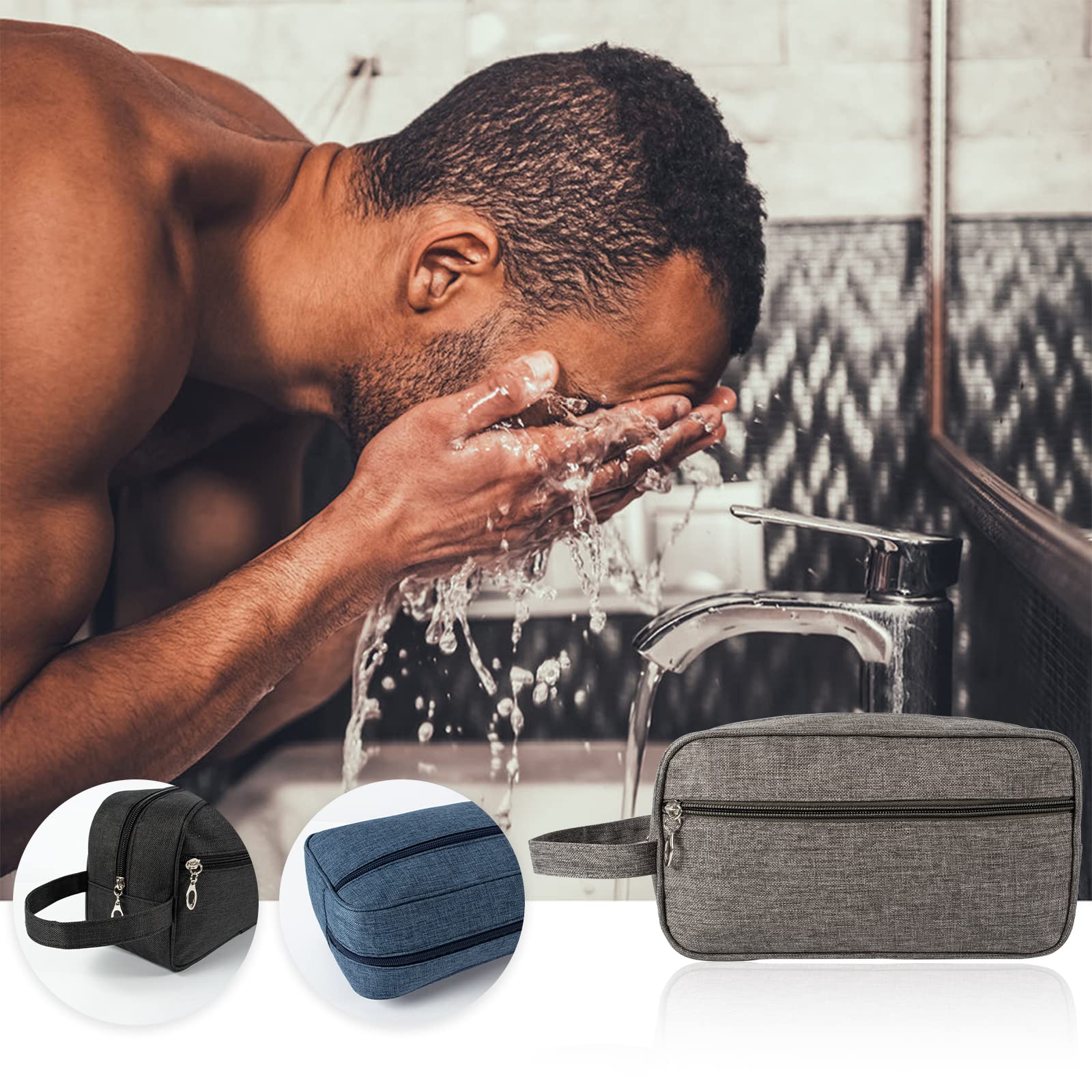Premium Travel Toiletry Bag for Men & Women - Large Waterproof Cosmetic & Shaving Organizer with Multiple Pockets - Ideal for Camping, Gym & Business Trips (Grey)