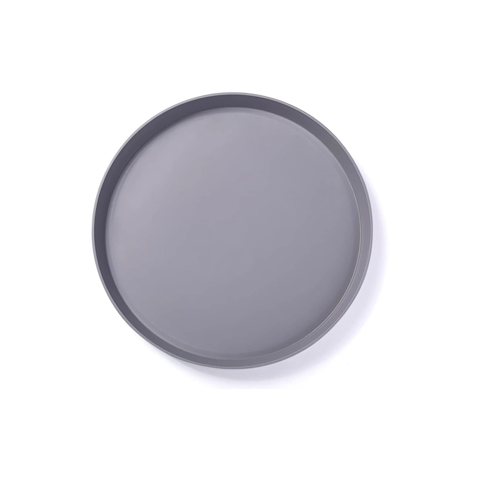 Set of 4 Non-Slip Round Restaurant Serving Trays - Durable Food Service Trays for Waiters, Cafes & Buffets (Gray) - Perfect for Dining Rooms, Catering Events & Home Entertaining