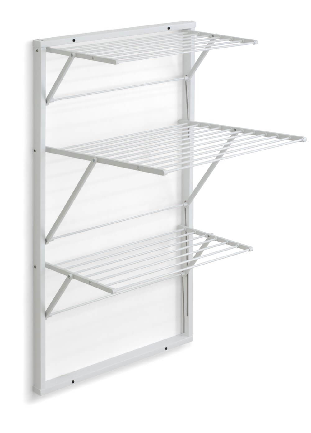 Karim 3-Tier Wall Mounted Clothes Airer - Space Saving Laundry Drying Rack for Small Homes & Apartments - White