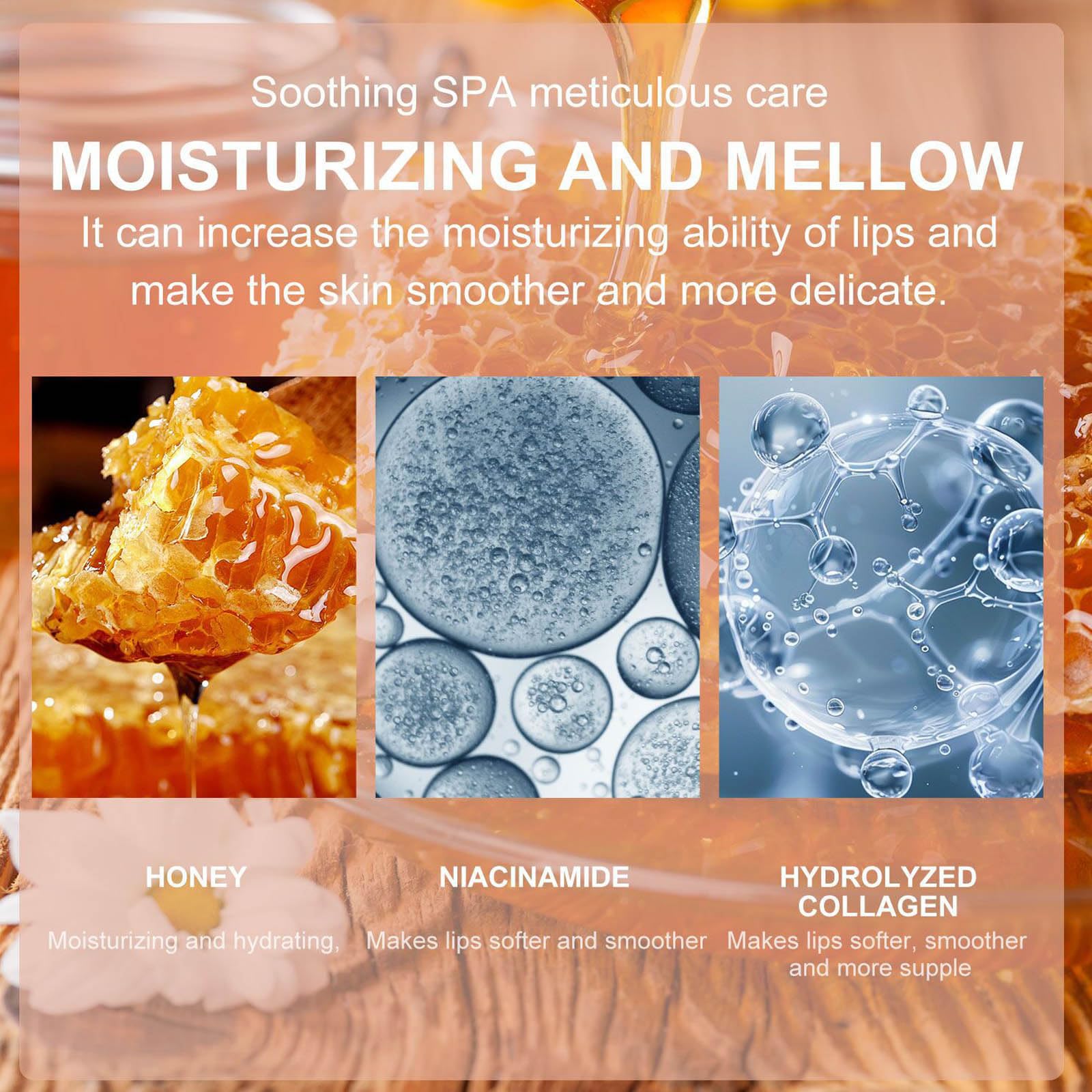 **Hydrating Honey Lip Balm with Collagen – Moisturizing Lip Mask for Dry & Cracked Lips, Overnight Lip Treatment to Reduce Lip Lines & Prevent Chapping – Perfect for Nighttime Care & Daily Lip Care Routine**