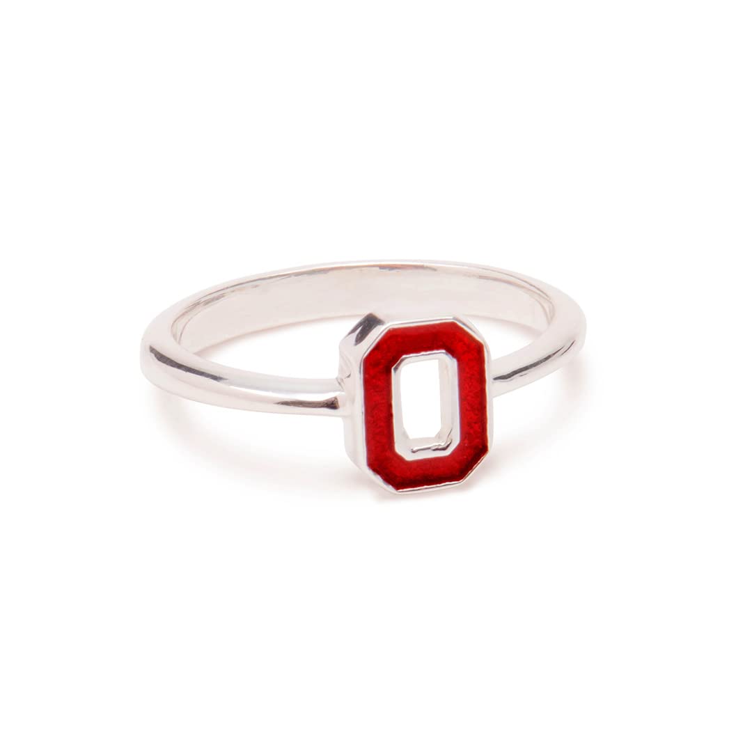 Ohio State University Block O Ring - Sterling Silver Buckeyes Jewelry with Scarlet O Logo | Perfect OSU Gift for Graduation, Game Day & Alumni Pride | Ohio State Jewelry for Men & Women