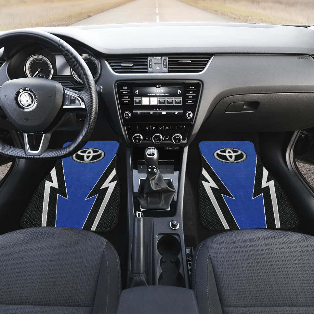 Premium Custom Fit Blue & Black Toyota Car Floor Mats - All-Weather Protection & Stylish Design for Camry, Corolla, RAV4 - Perfect for Road Trips, Daily Commute & Off-Road Adventures