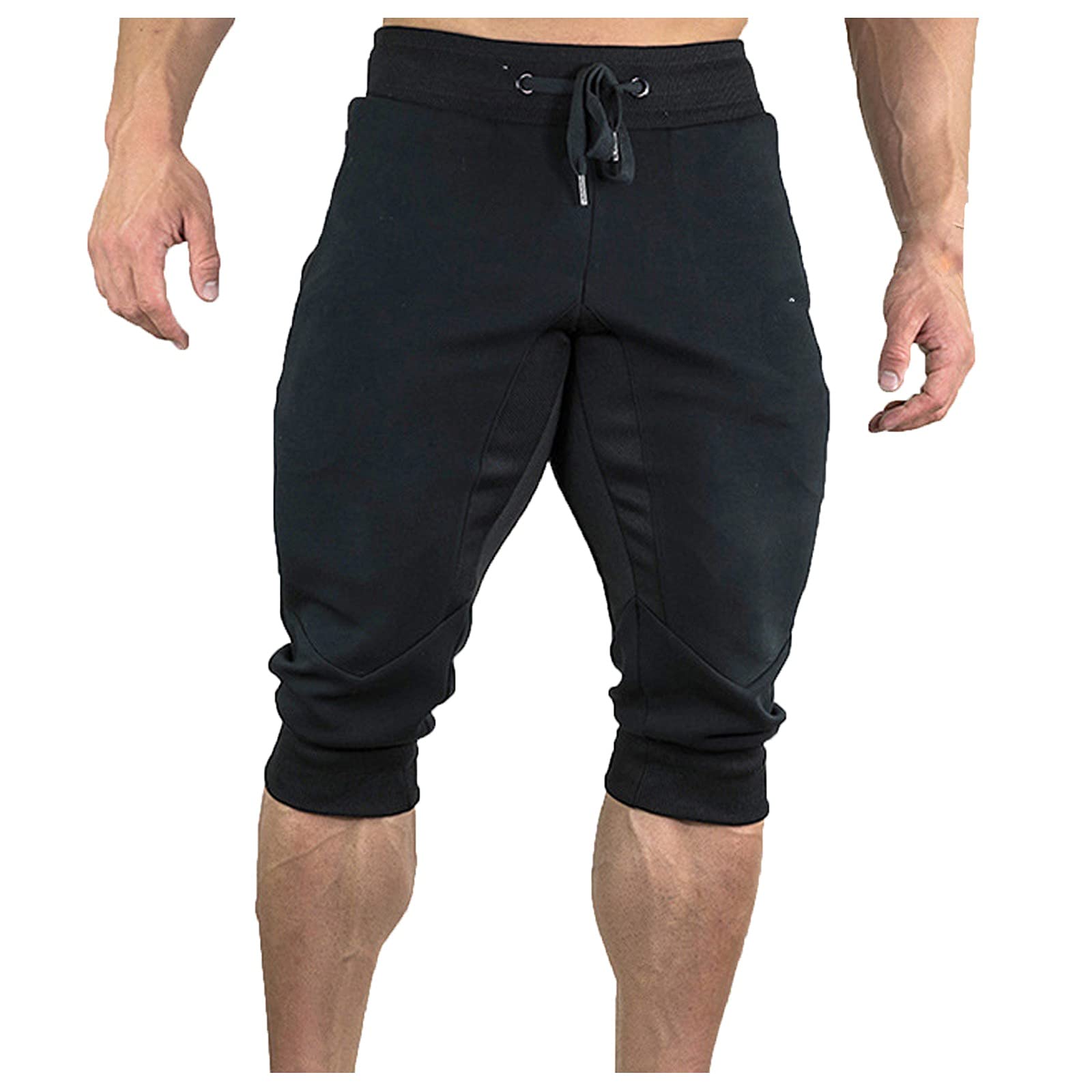 YXWLLN Men's Cropped Casual Pants for Training, Running & Outdoor Sports - Lightweight Breathable Workout Joggers for Gym, Hiking & Leisure Activities