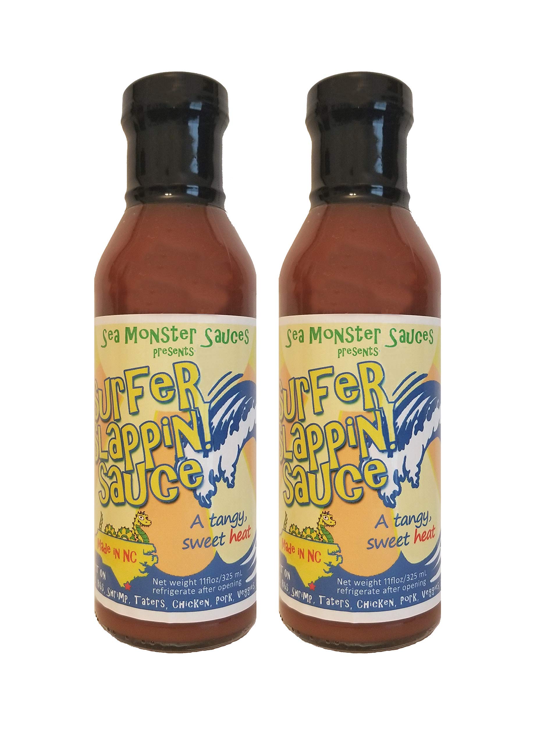 Surfer Slappin' Sauce - Pack of 12 (11oz Bottles) - Hot Sauce for Tacos, Wings & BBQ - Perfect for Gifts & Parties