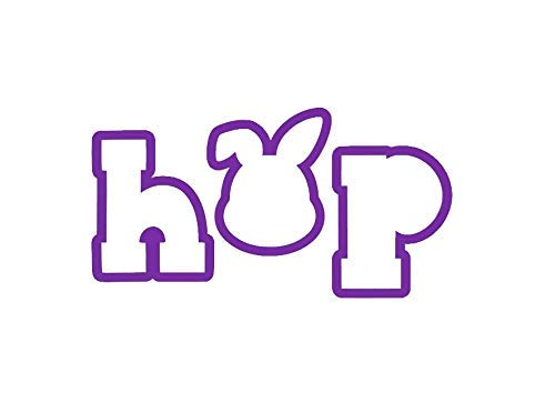 Hop Cookie Cutter Set - Easter Baking Decorations with Bunny & Word Shapes - Stainless Steel DIY Cookie Molds for Easter Cookies, Cupcakes & Party Treats - Perfect for Holiday Baking & Gift Giving