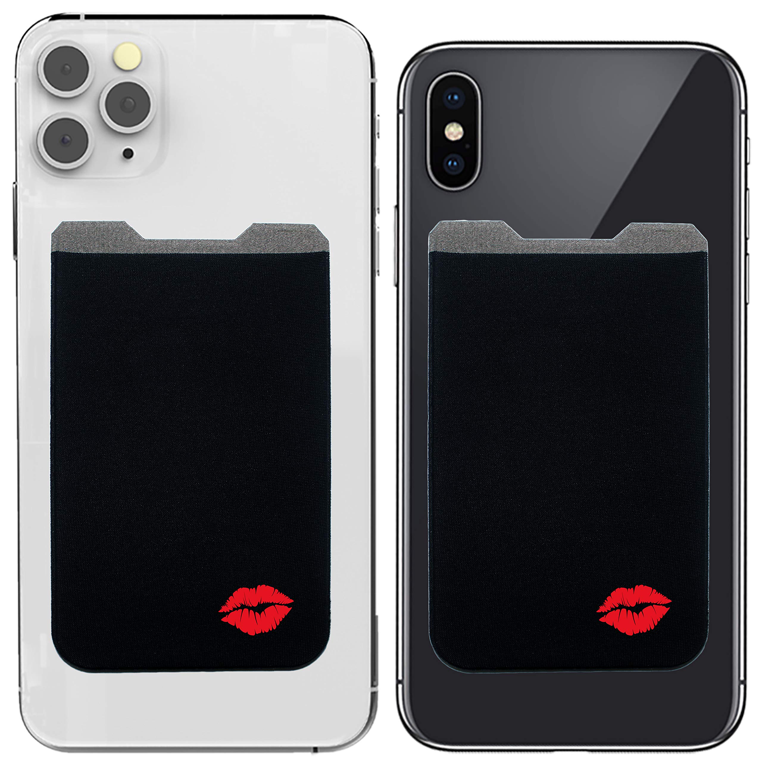 Gecko Adhesive Phone Wallet - Stick-On Lycra Card Holder for Credit Cards & Cash - Slim Cell Phone Pouch for Hands-Free Convenience (Perfect for Running, Travel, and Everyday Use)