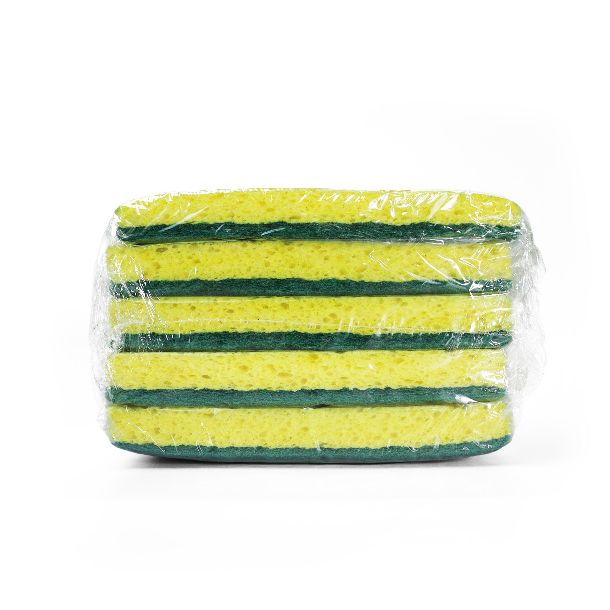 Eco-Friendly Cellulose Sponge with Green Scrub Pad (5-Pack) - Perfect for Kitchen Cleaning, Dishwashing, and Household Chores