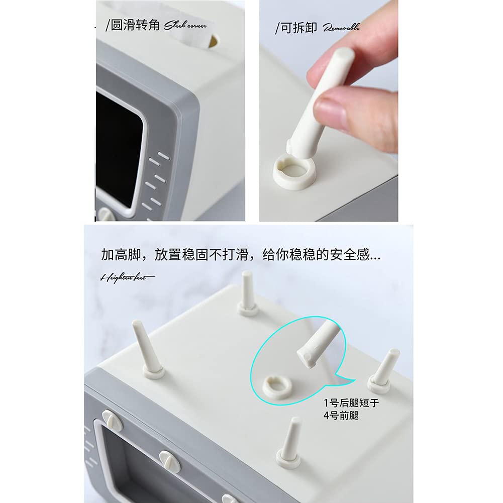 Creative TV-Shaped Tissue Box Cover - Multifunctional Napkin & Phone Holder, Facial Tissue Dispenser Organizer for Home & Office (White) - Perfect for Living Room, Bedroom, and Workspace Decor