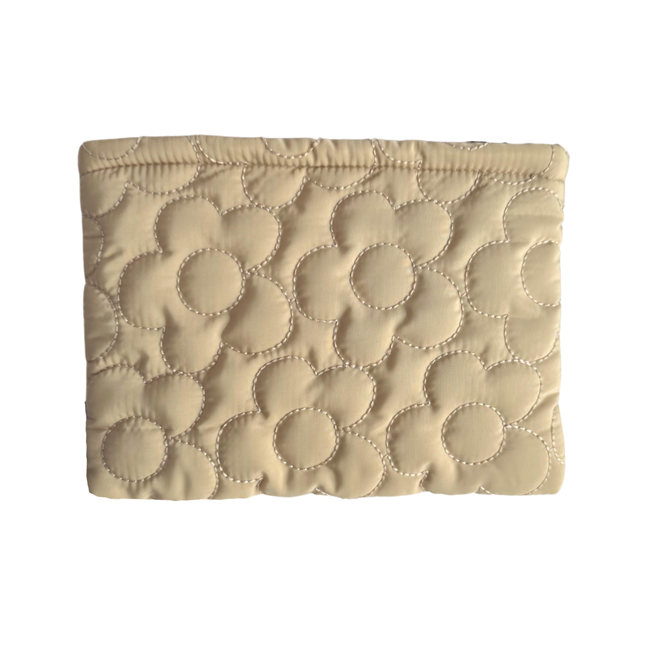 Quilted Flower Makeup Bag for Women - Cosmetic Organizer Pouch for Purse & Travel