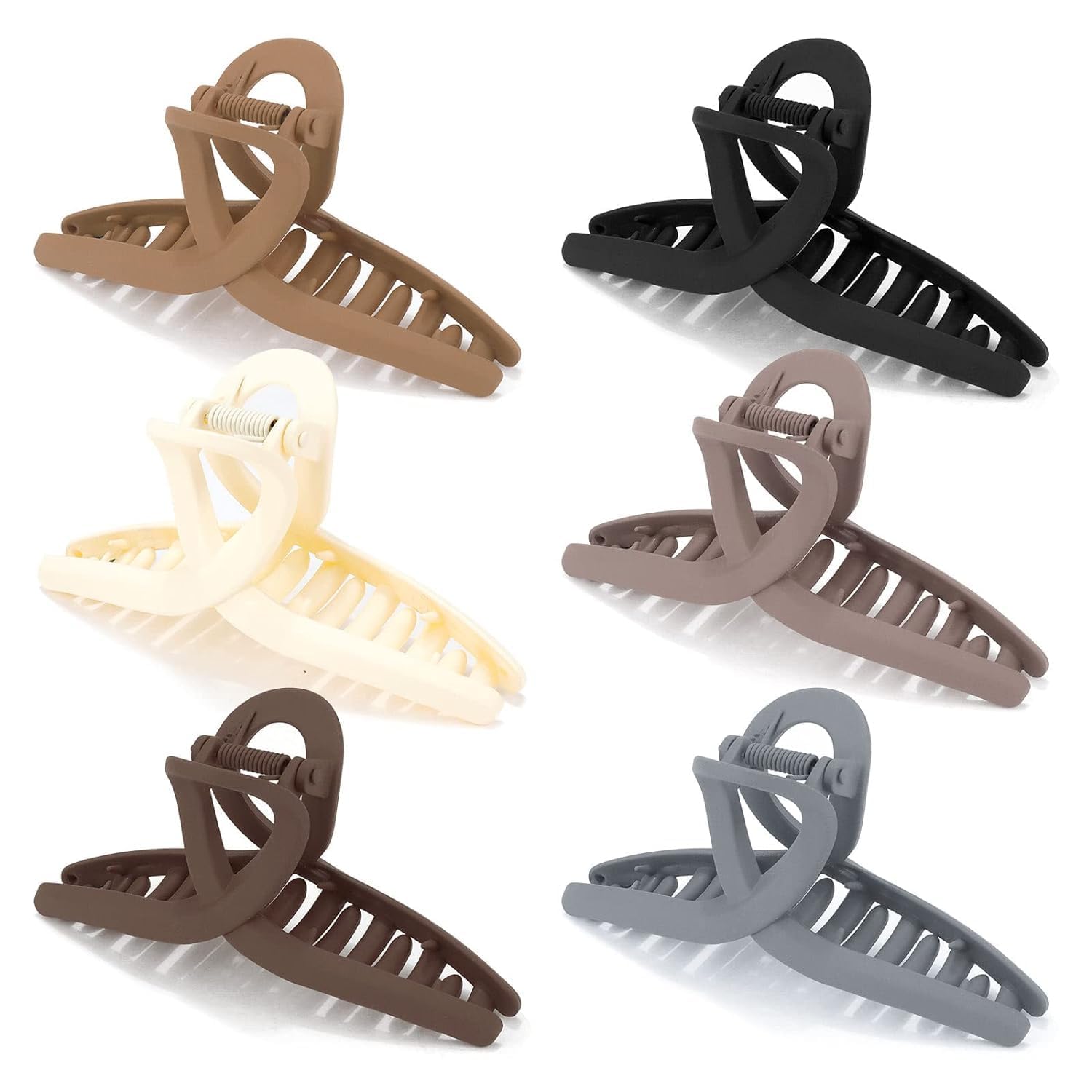6 Pcs Large Pearl Hair Claw Clips for Women - Strong Hold Jaw Clips for Thick & Long Hair - Elegant White Barrettes & Hair Accessories for Girls (Perfect for Weddings, Parties & Everyday Styling)