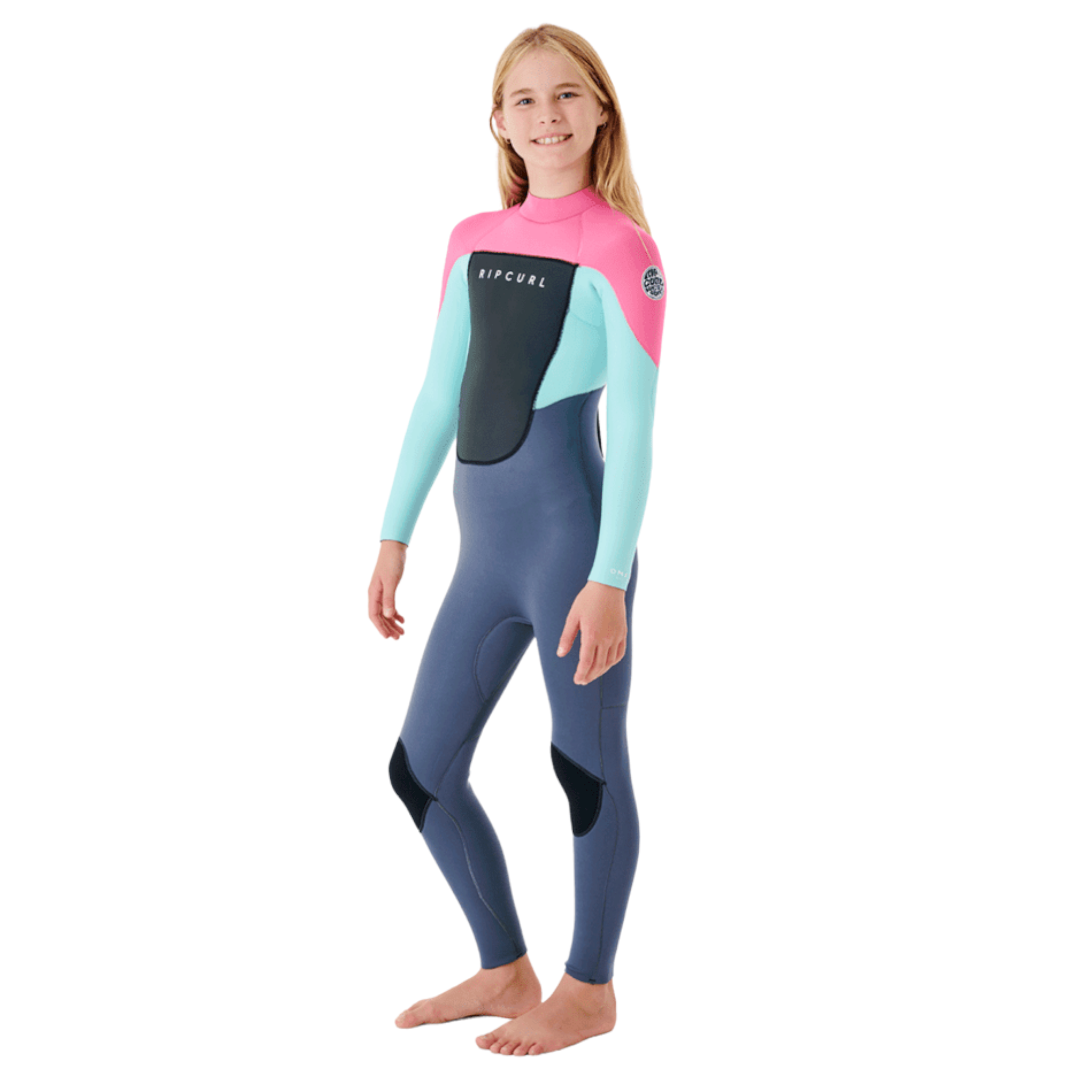 Rip Curl GROMS OMEGA 3/2 Back Zip Full Wetsuit for Men - Warm & Flexible Neoprene Surfing Suit for Cold Water - Perfect for Surfing, Diving & Water Sports