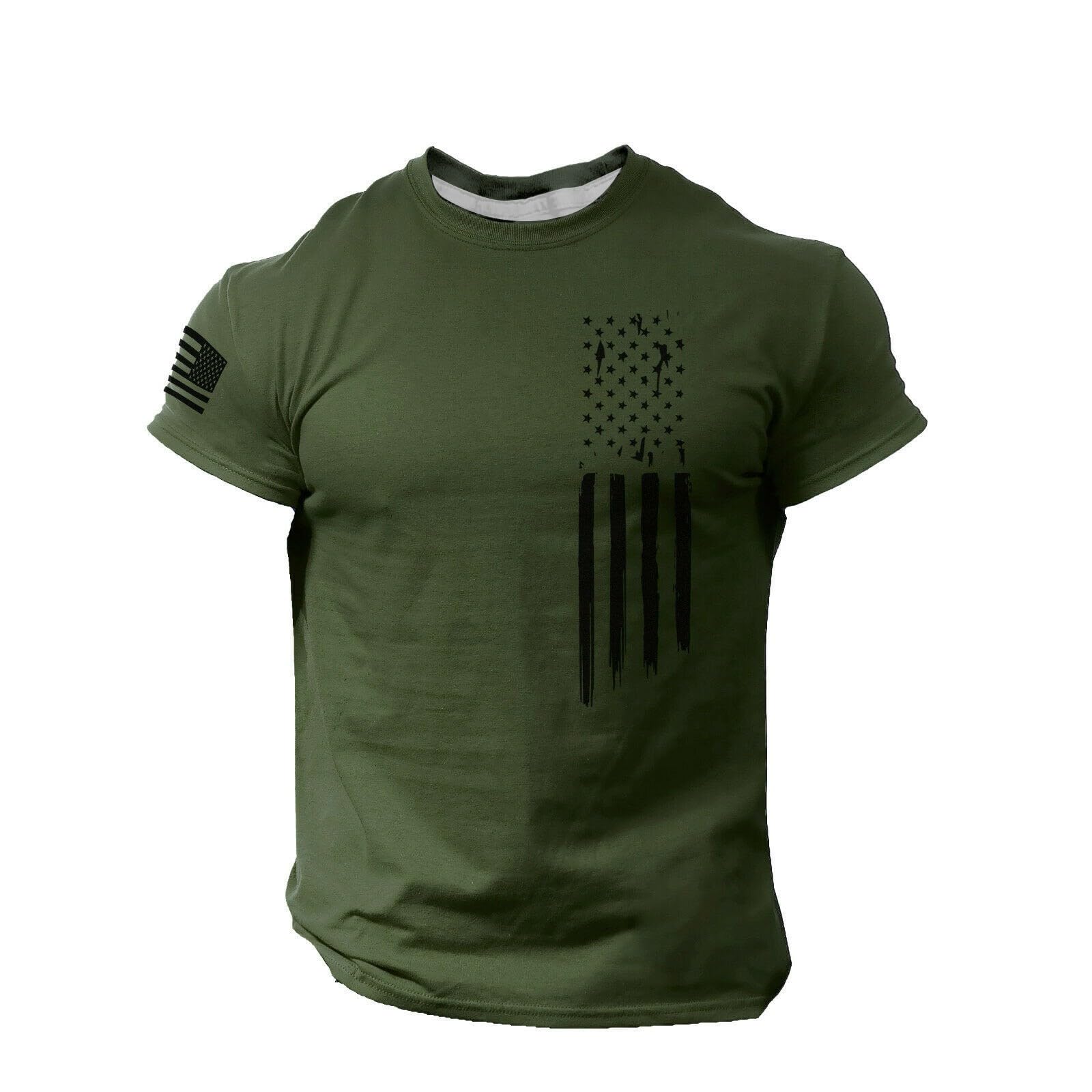 Men's American Flag Graphic T-Shirts - Patriotic 4th of July Activewear, Gym & Summer Hawaiian Shirts - Perfect for Independence Day Celebrations, Workouts & Beach Vacations