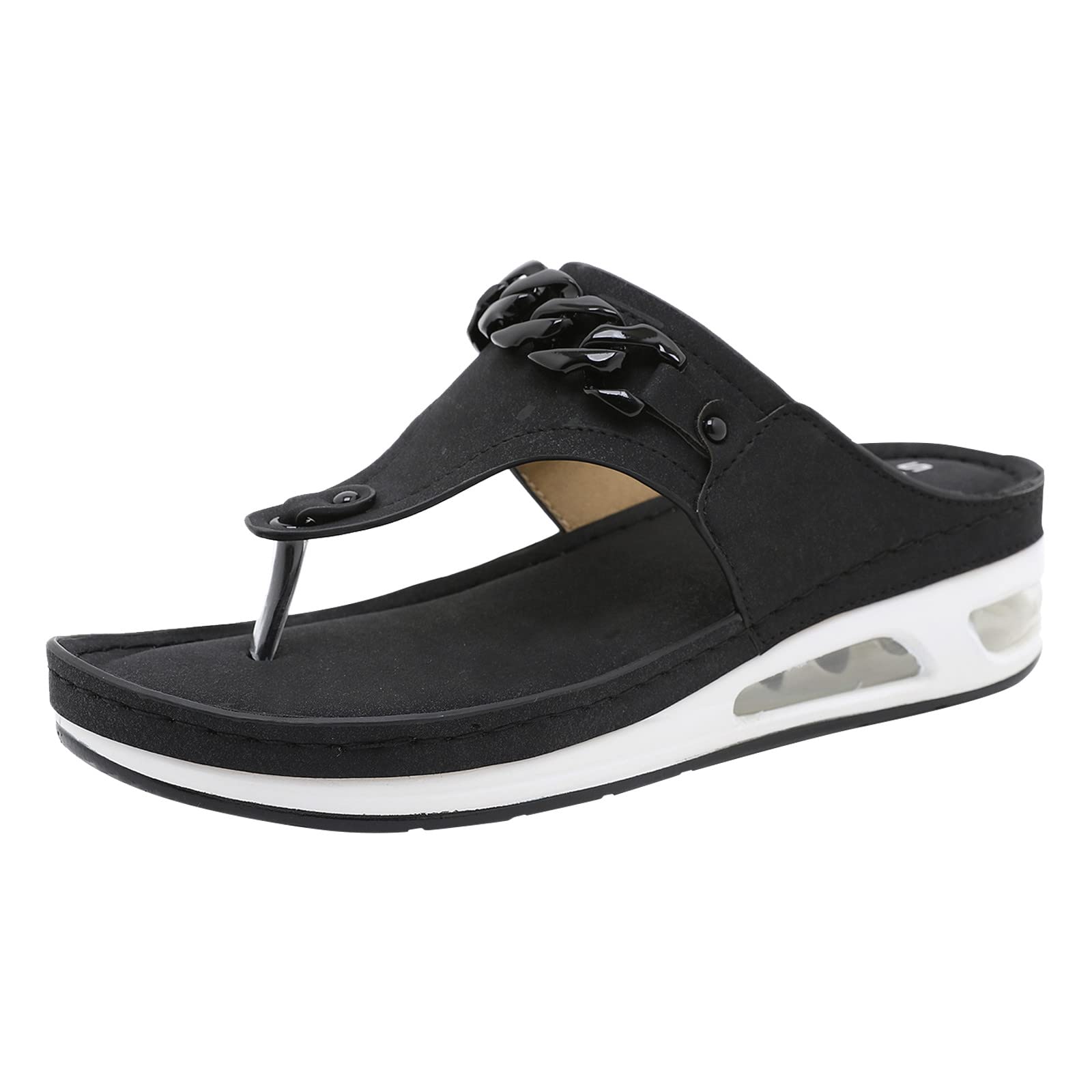 Women's Comfortable Wedge Sandals with Air Cushion - Casual Platform Heels, Open Toe Flip Flops for Summer - Perfect for Beach, Vacation, and Everyday Wear
