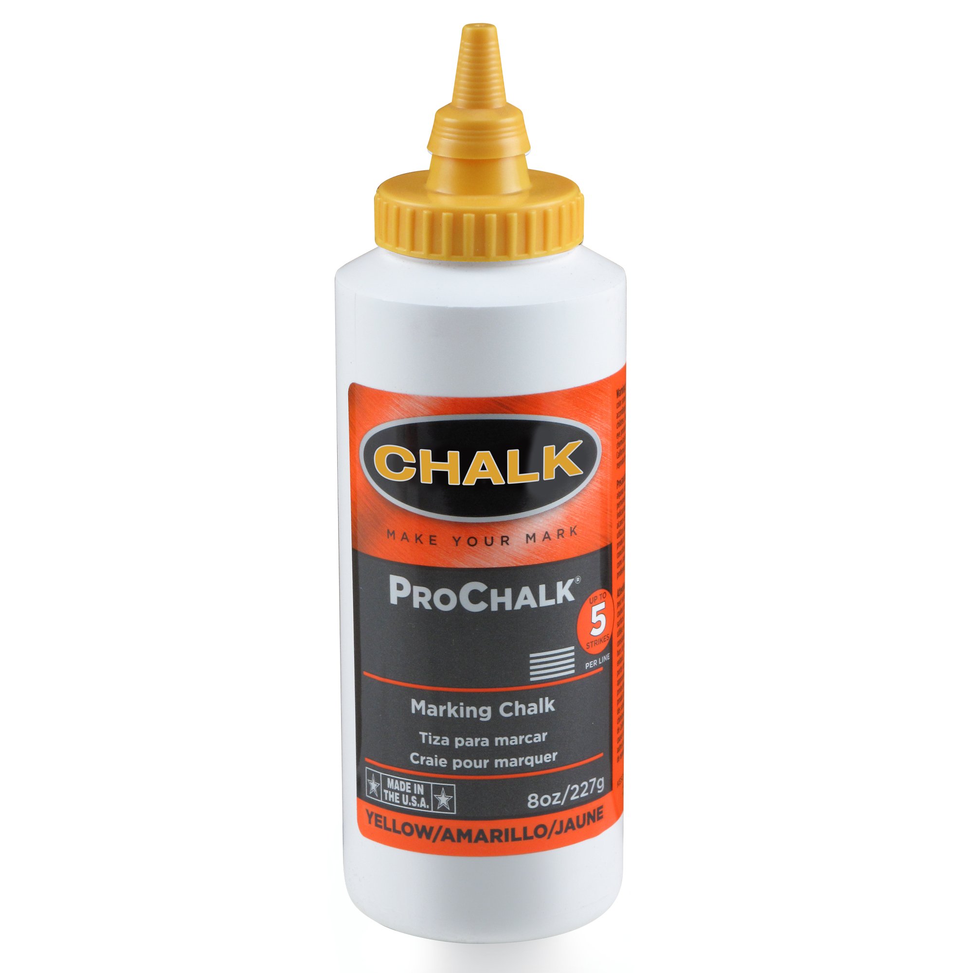 Kraft Tool GG317 Yellow Chalk - 5 lb Bulk Chalk for Construction, Masonry & Gymnastics - High Visibility Marking Chalk for Outdoor & Indoor Use