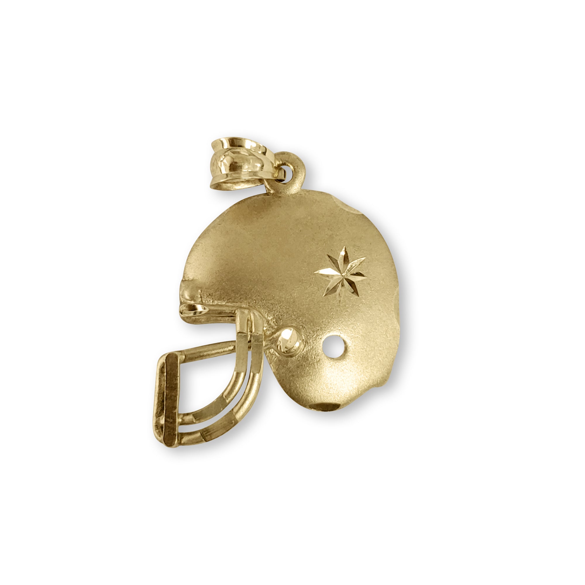 Diamond Cut Football Helmet Charm Necklace with Matte Finish - Perfect for Game Day Jewelry, Sports Fan Gifts, and Football Party Accessories