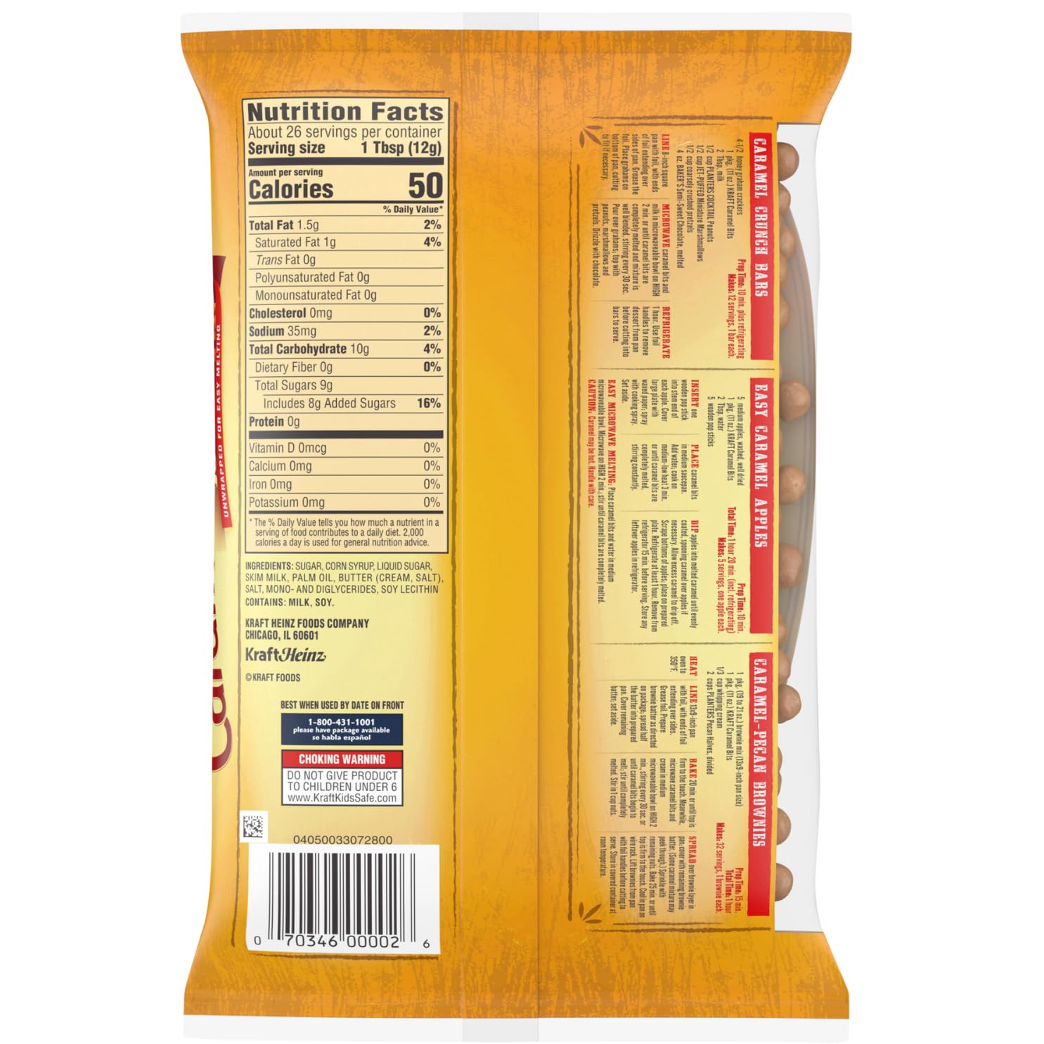 **Kraft Caramel Bits 11oz (Pack of 2) – Soft Chewy Caramel Candy for Baking, Topping & Candy Buffets – Unwrapped for Easy Melting – Perfect for Cookies, Brownies & Desserts (Includes Al Khair Key Chain)**