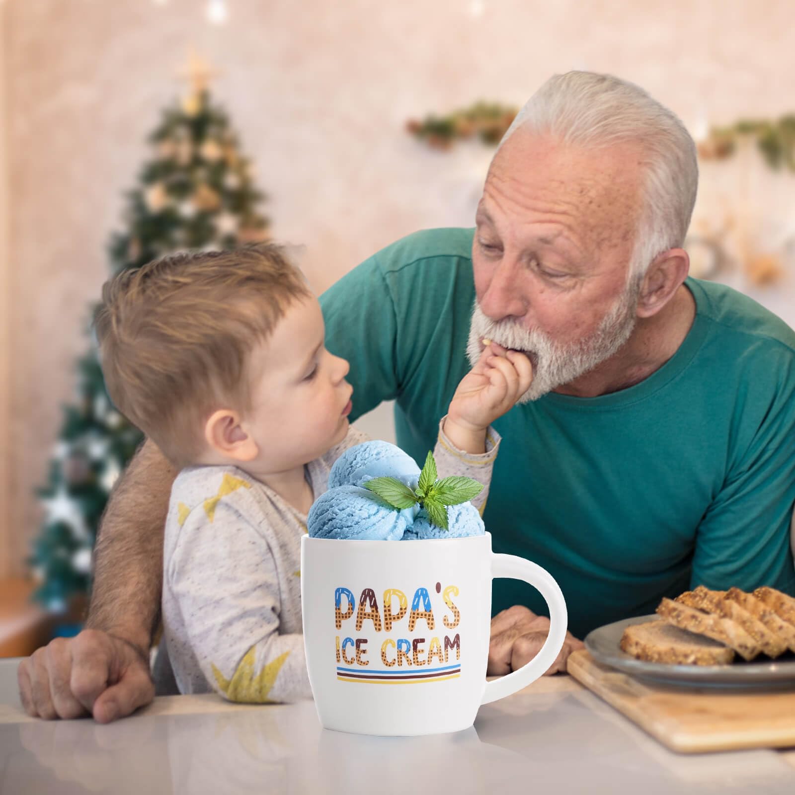 Vintage Grandpa Ice Cream Bowls - Heartwarming Valentines Day & Christmas Gifts for Grandpa - Thoughtful Present from Grandkids - Perfect for Family Dessert Nights & Special Occasions