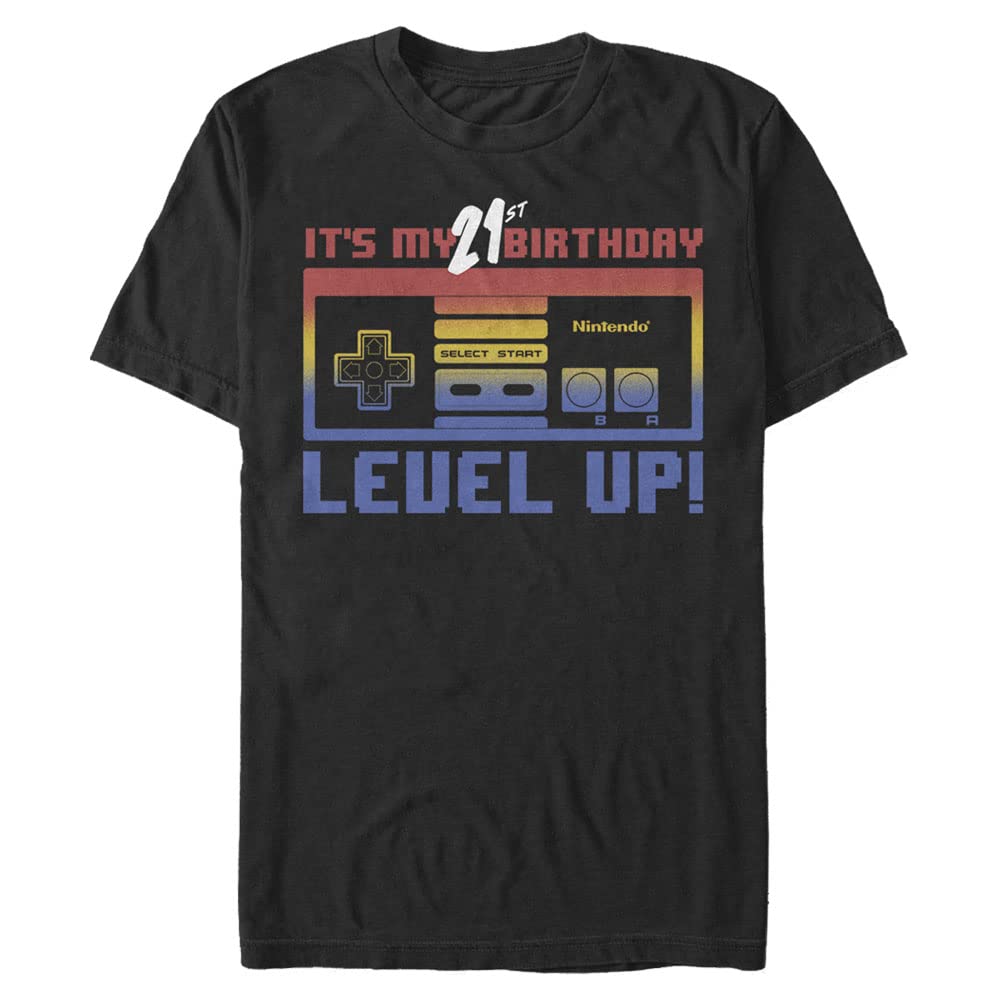 Nintendo Men's Level Twenty One T-Shirt - Official Licensed Gaming Tee for Casual Wear & Gaming Events
