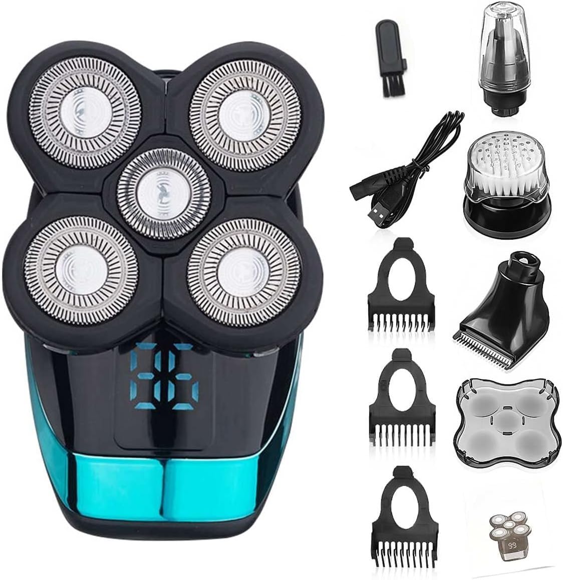 Premium Electric Razor for Men - Rechargeable Wet/Dry Shaver with LCD Display | Beard Trimmer & Bald Shaving Machine | Perfect for Travel, Home Grooming & Daily Shaving Routine