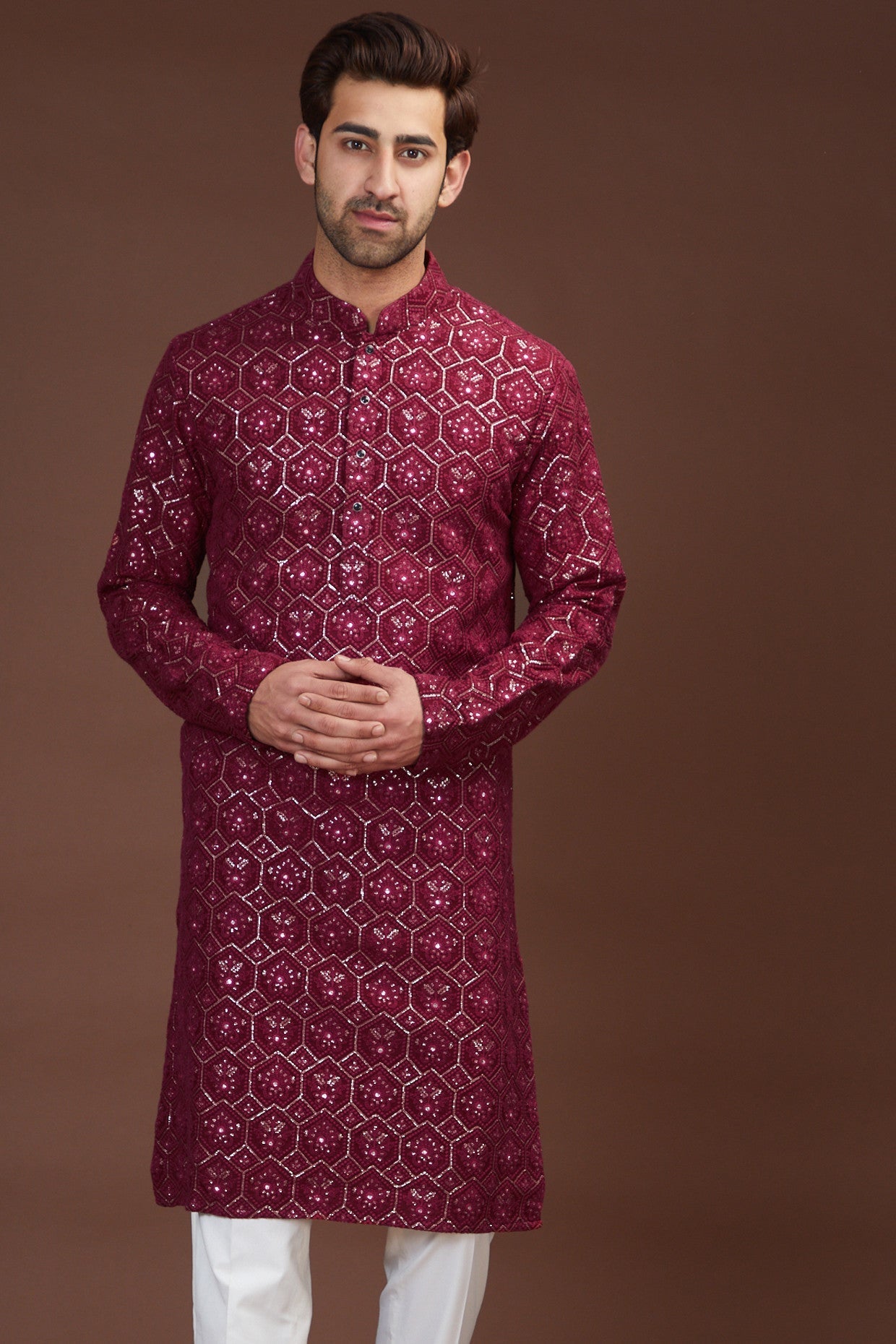 Elegant Light Maroon Embroidered Kurta for Women | Traditional Indian Tunic Top | Perfect for Festivals, Weddings & Casual Wear