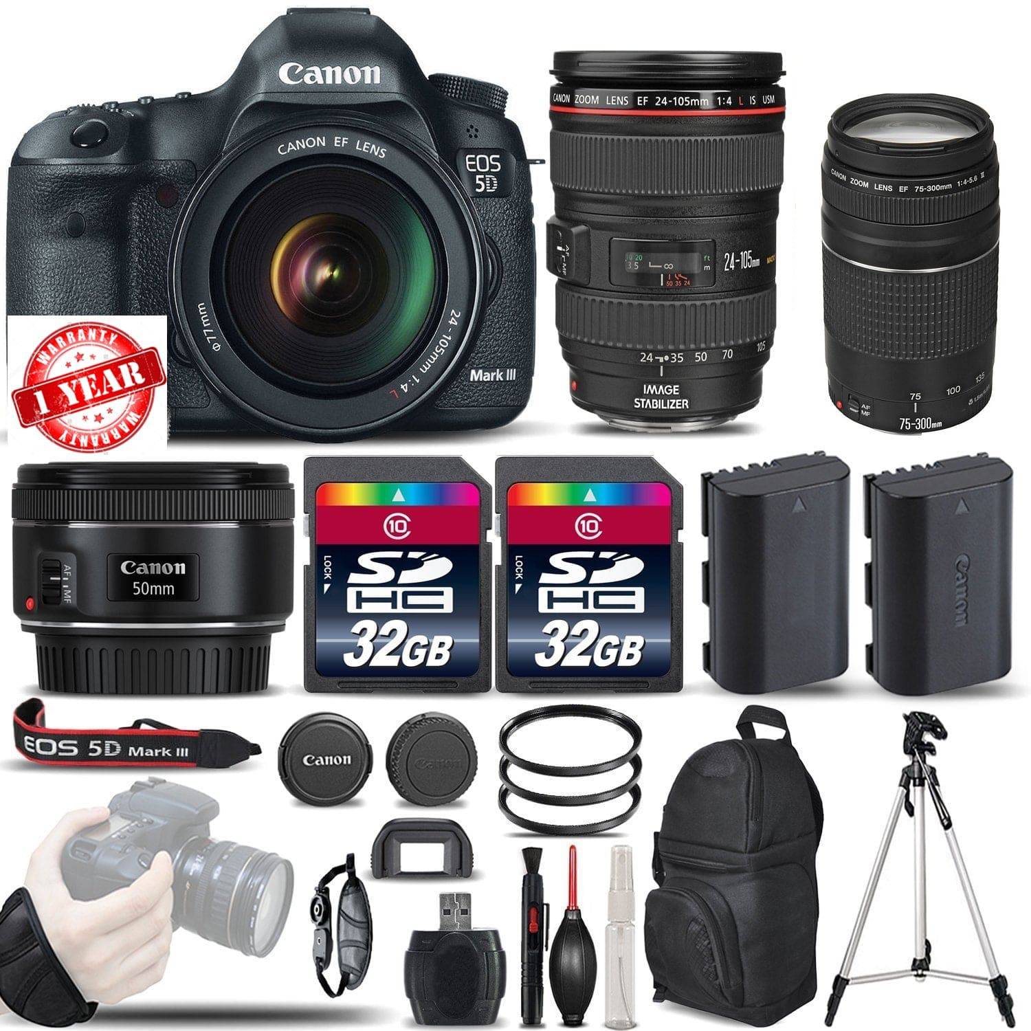Canon EOS 5D Mark IV 30.4MP Full Frame DSLR Camera with EF 24-105mm f/4L IS II USM Lens Kit - Professional Photography, Wedding, Travel & Landscape Shooting